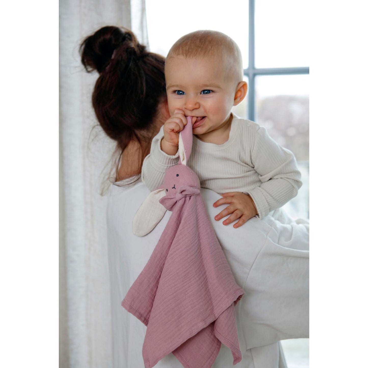 Diinglisar, snuff blanket, rabbit, Muslin pink