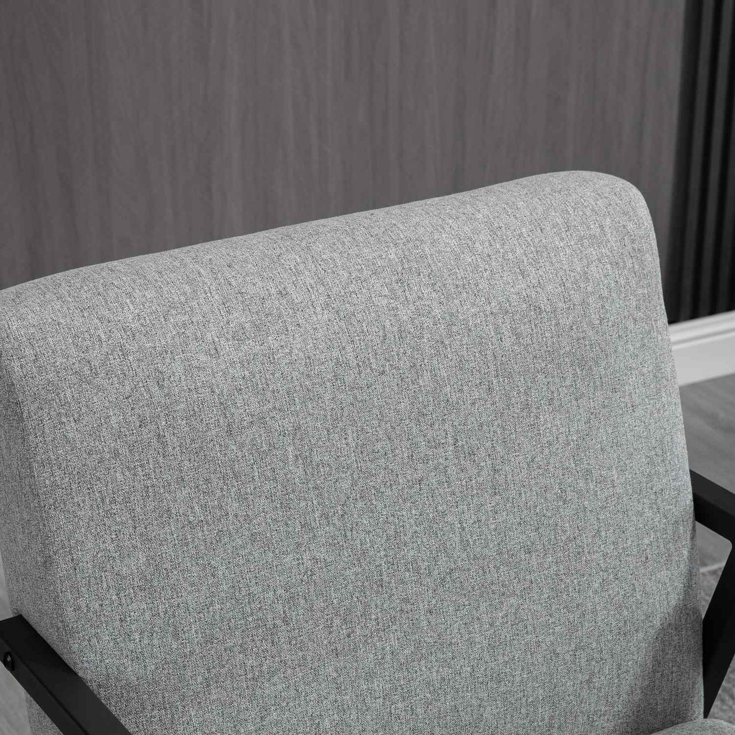 Armchair in gray linen look - Wingback, relaxation, 64.5x70x83.5 cm
