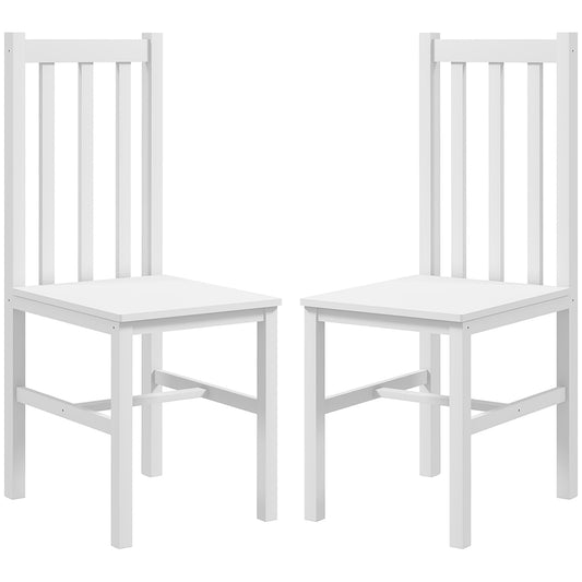 Dining chairs in white pine, set with 2 - 120 kg capacity