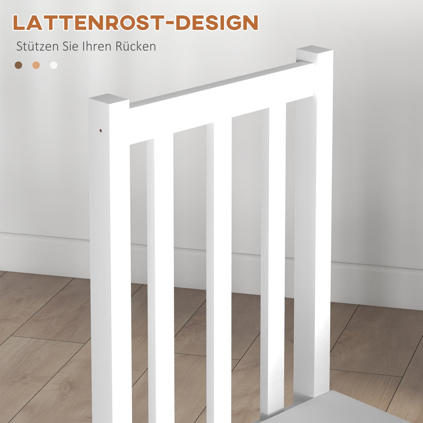 Dining chairs in white pine, set with 2 - 120 kg capacity