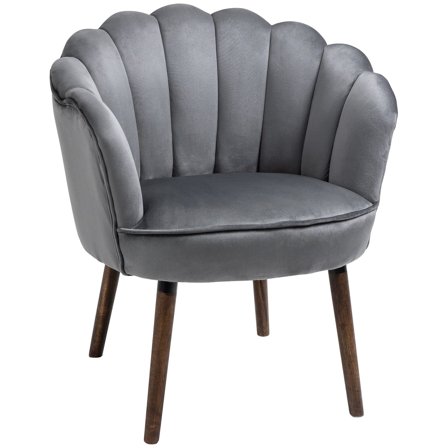Dark gray polyester armchair with backrest, 66x72x79 cm