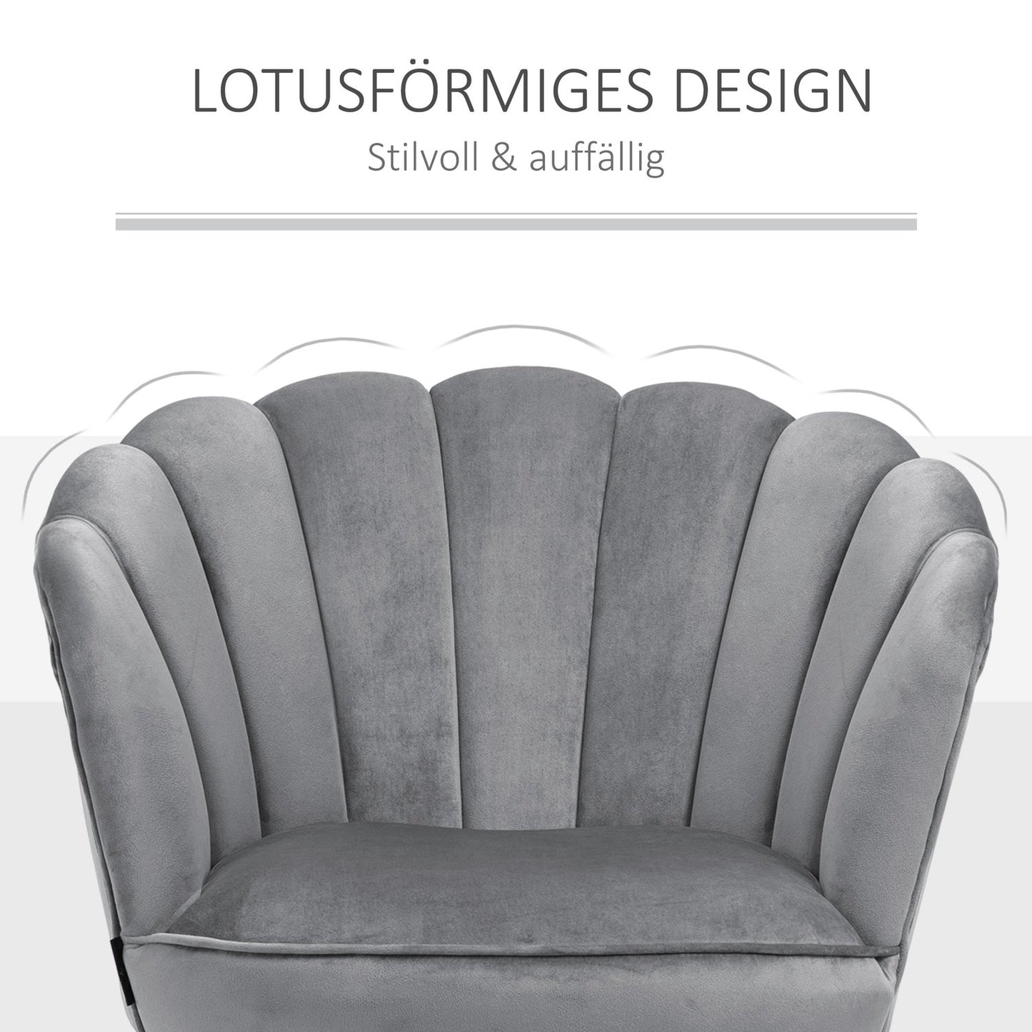 Dark gray polyester armchair with backrest, 66x72x79 cm