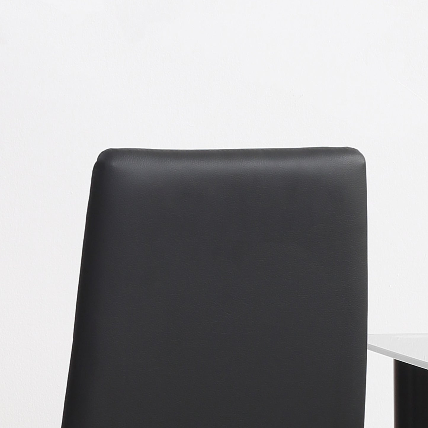 4-piece dining chair set - Padded, artificial leather, black