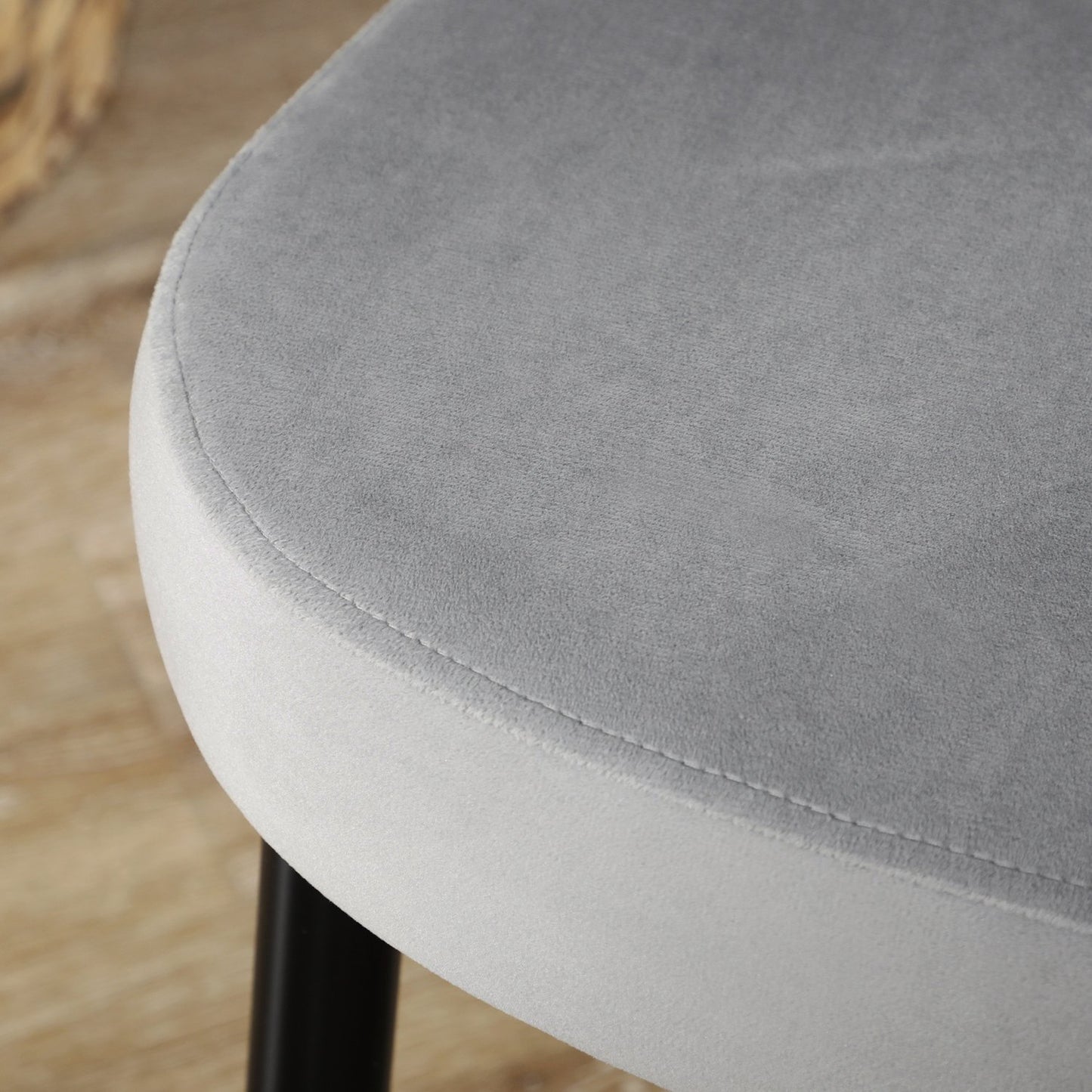 Gray velvet dining room chairs, set of 4 - Steel frame, 46x65x87 cm