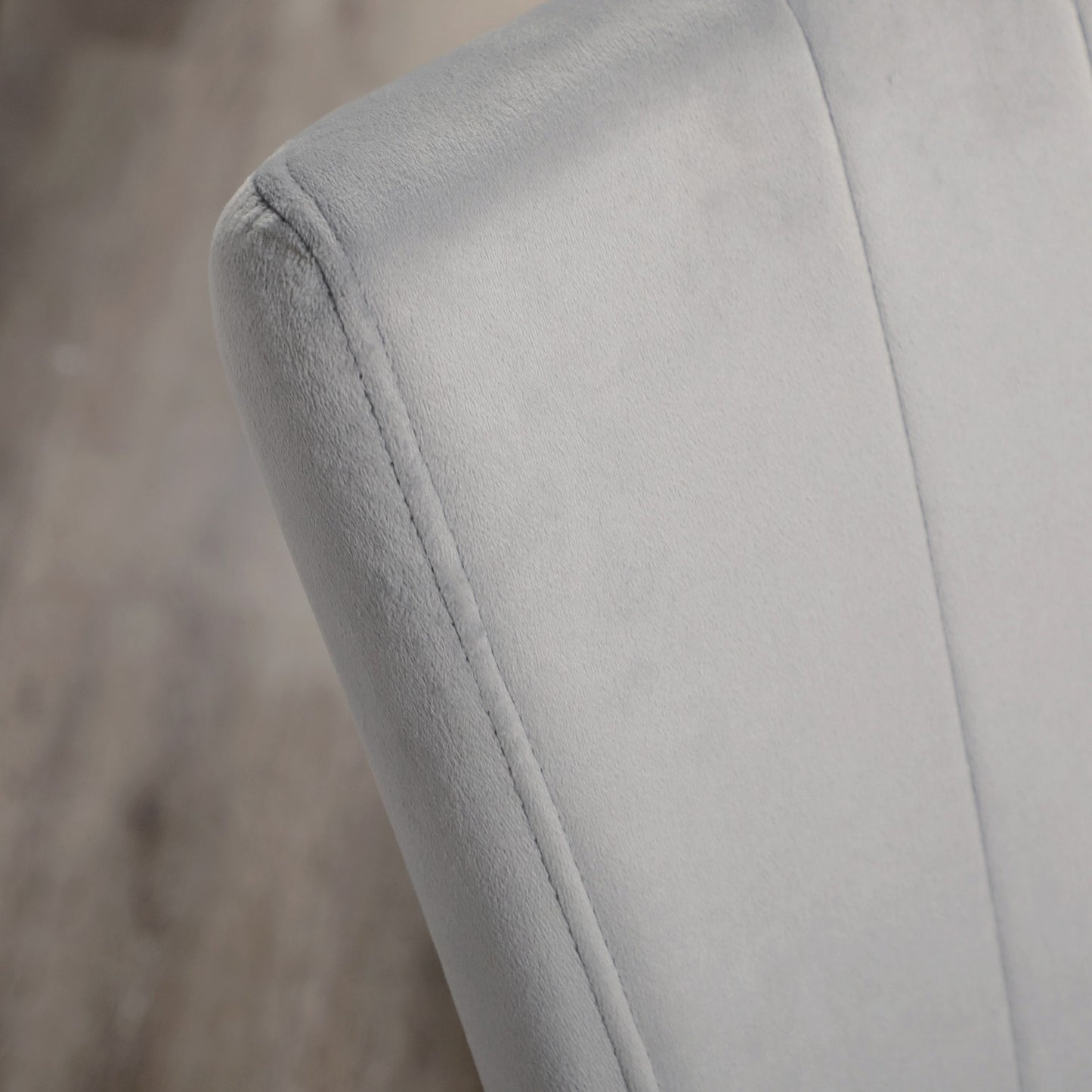 Gray velvet dining room chairs, set of 4 - Steel frame, 46x65x87 cm