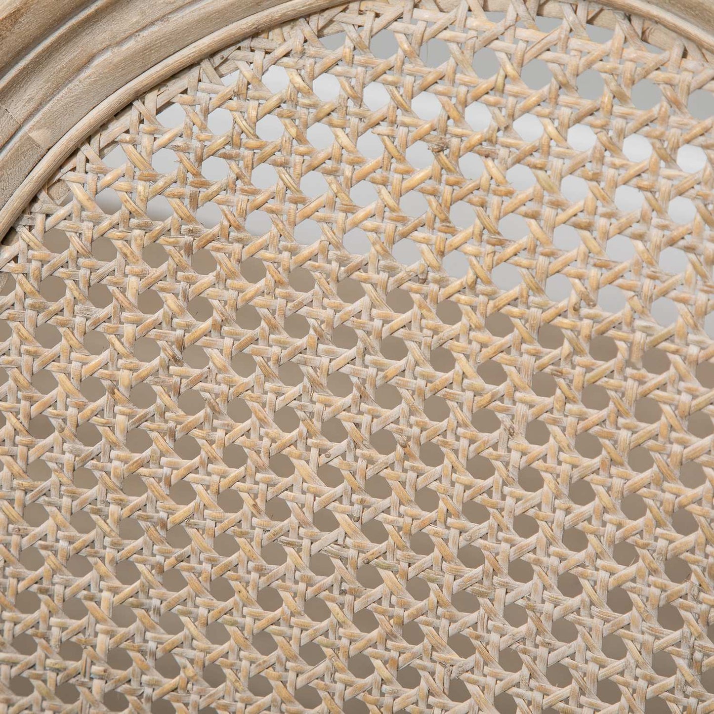 Gray upholstered dining chairs, set of 2 - Rattan back, linen look