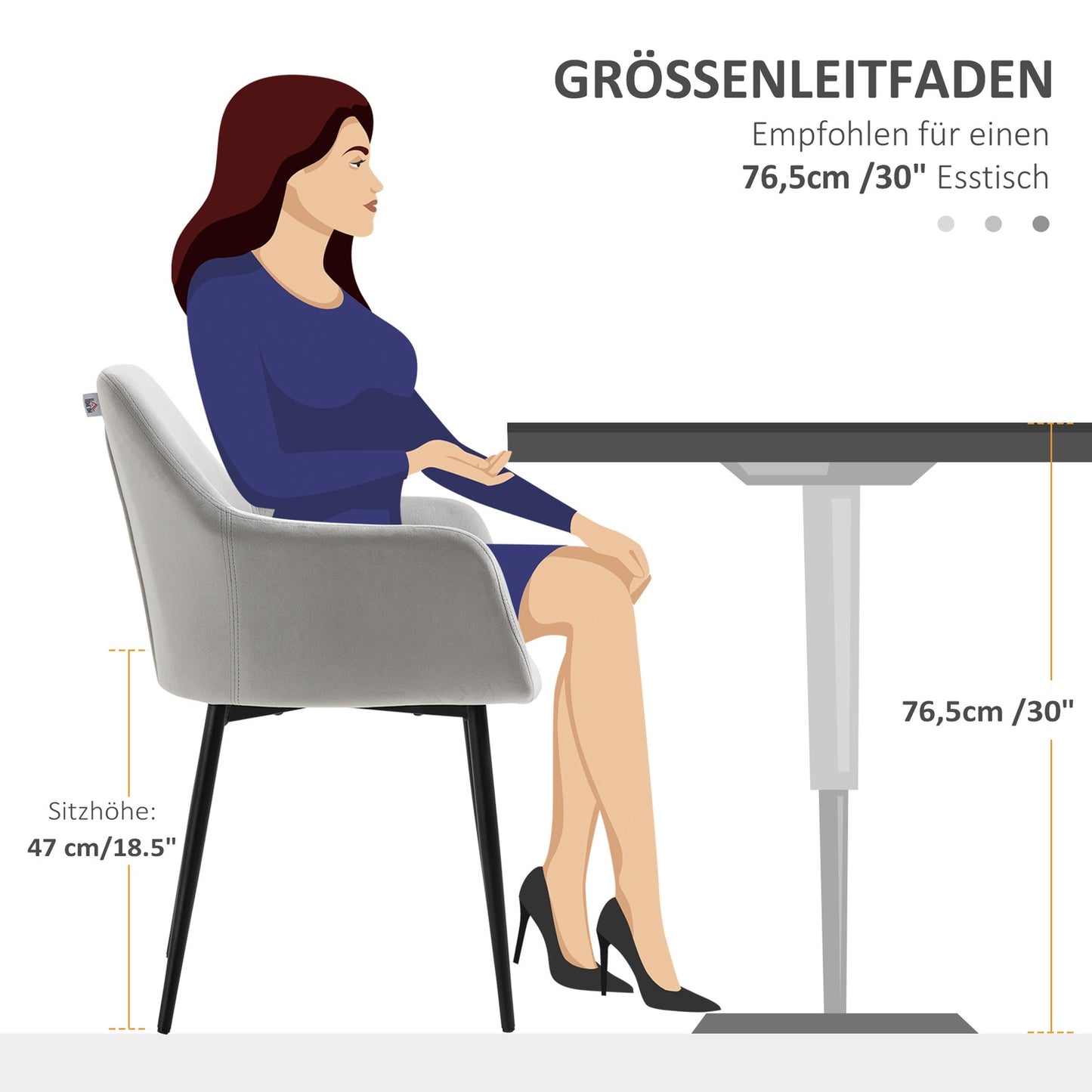 Gray upholstered dining chairs, set of 2 - Rattan back, linen look