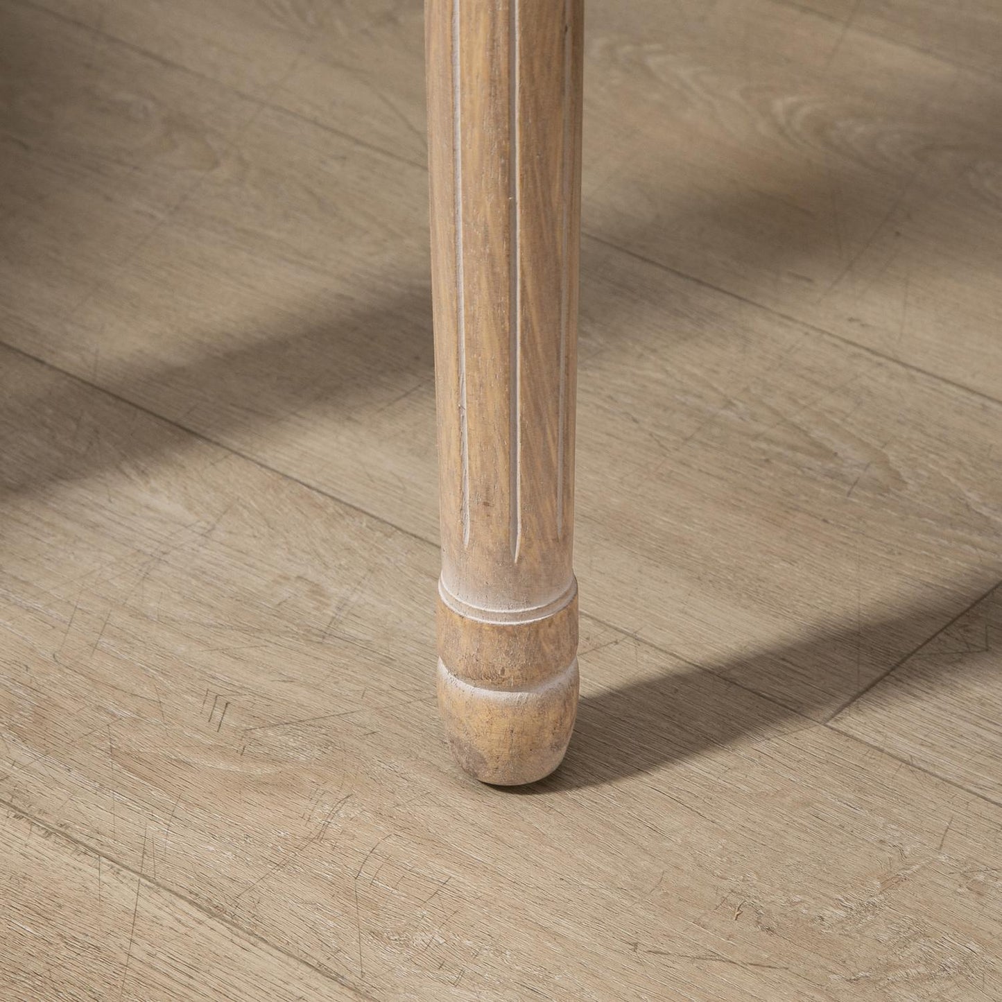 Gray upholstered dining chairs, set of 2 - Rattan back, linen look