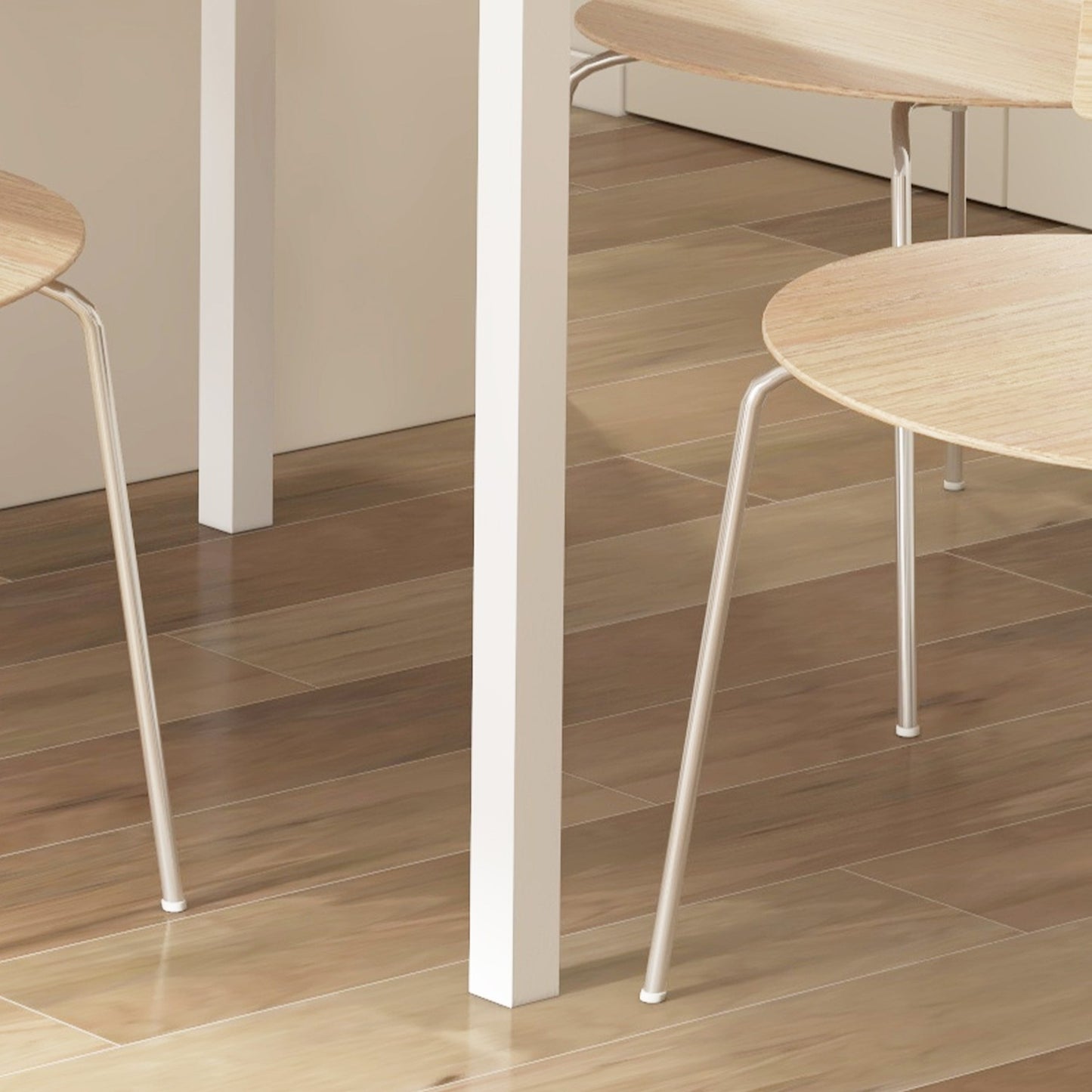 Extendable dining table for 6, steel frame, brown finish
