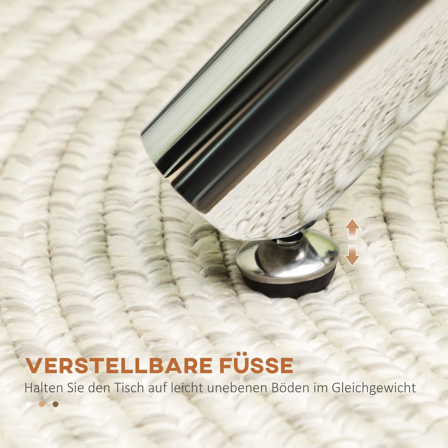 Round glass dining table, Steel base, Seats 4, Ø80 cm