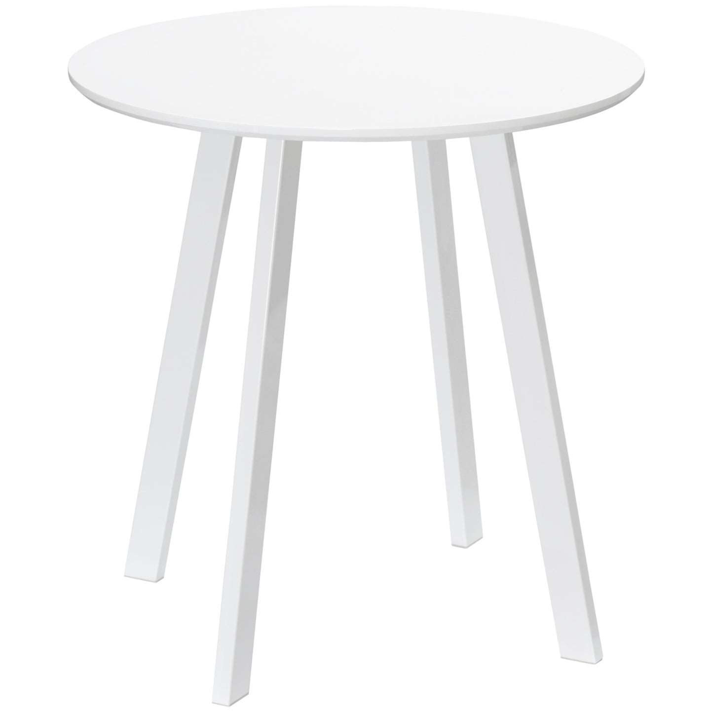 Round dining table, white, bevelled legs, 72 cm