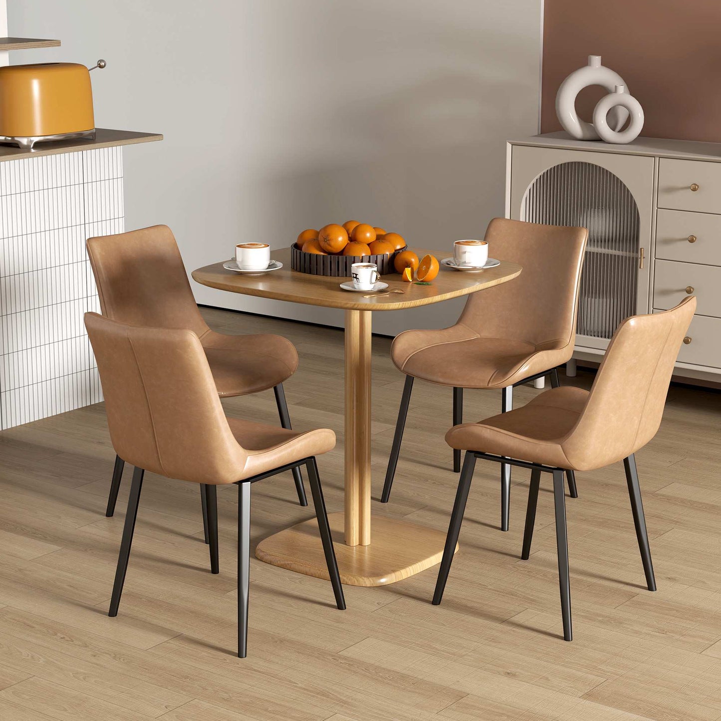 Dining Table, Rubberwood, 70x70 cm, Rounded Corners