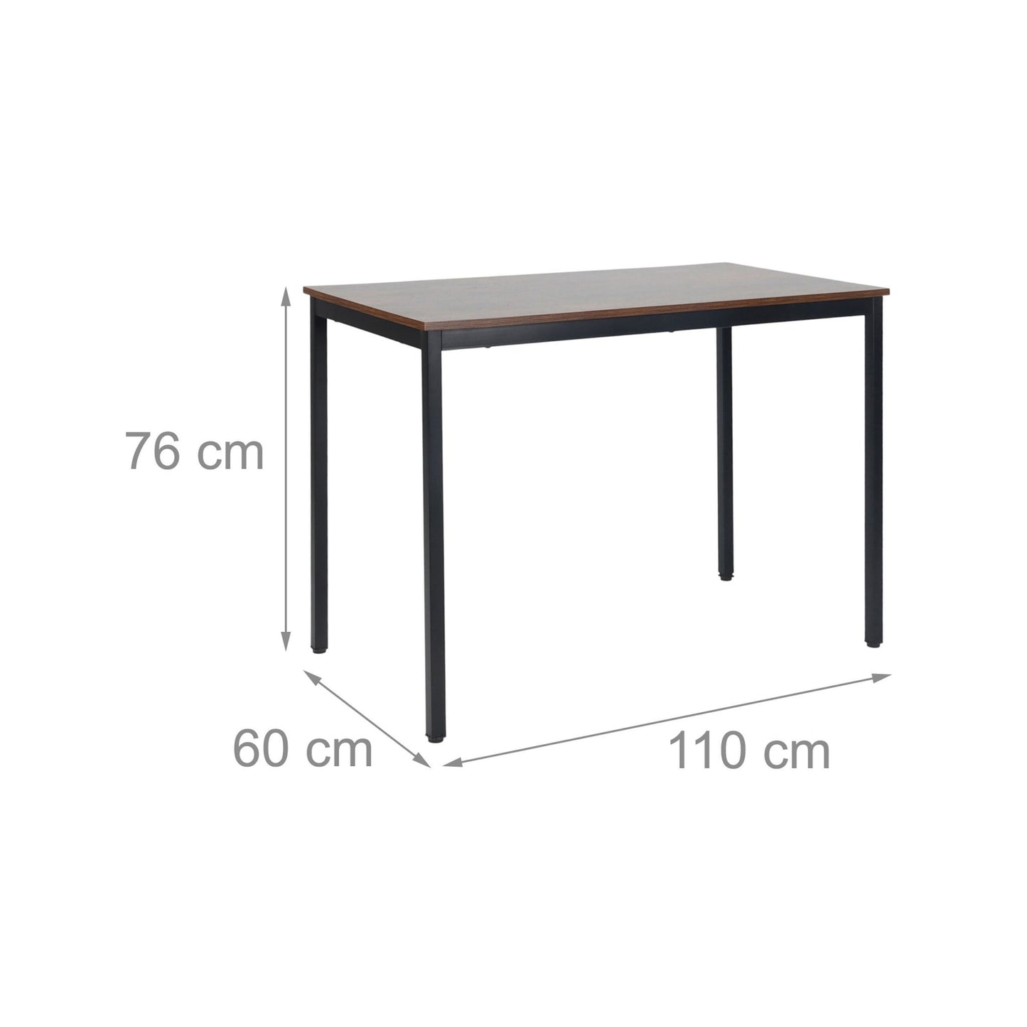 Dining Table for 4, 110 x 60 cm, Oak-Effect Top
