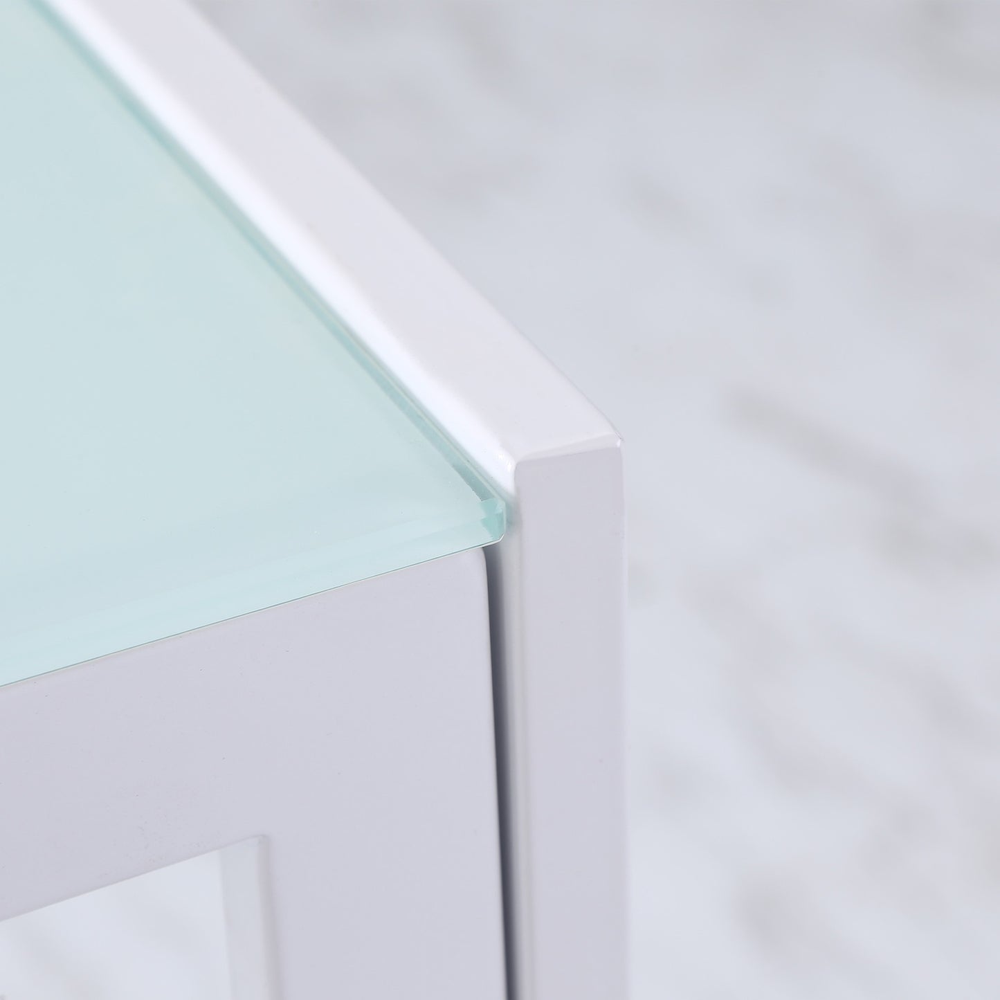 Dining Table for 4, Tempered Glass Top, Metal Legs