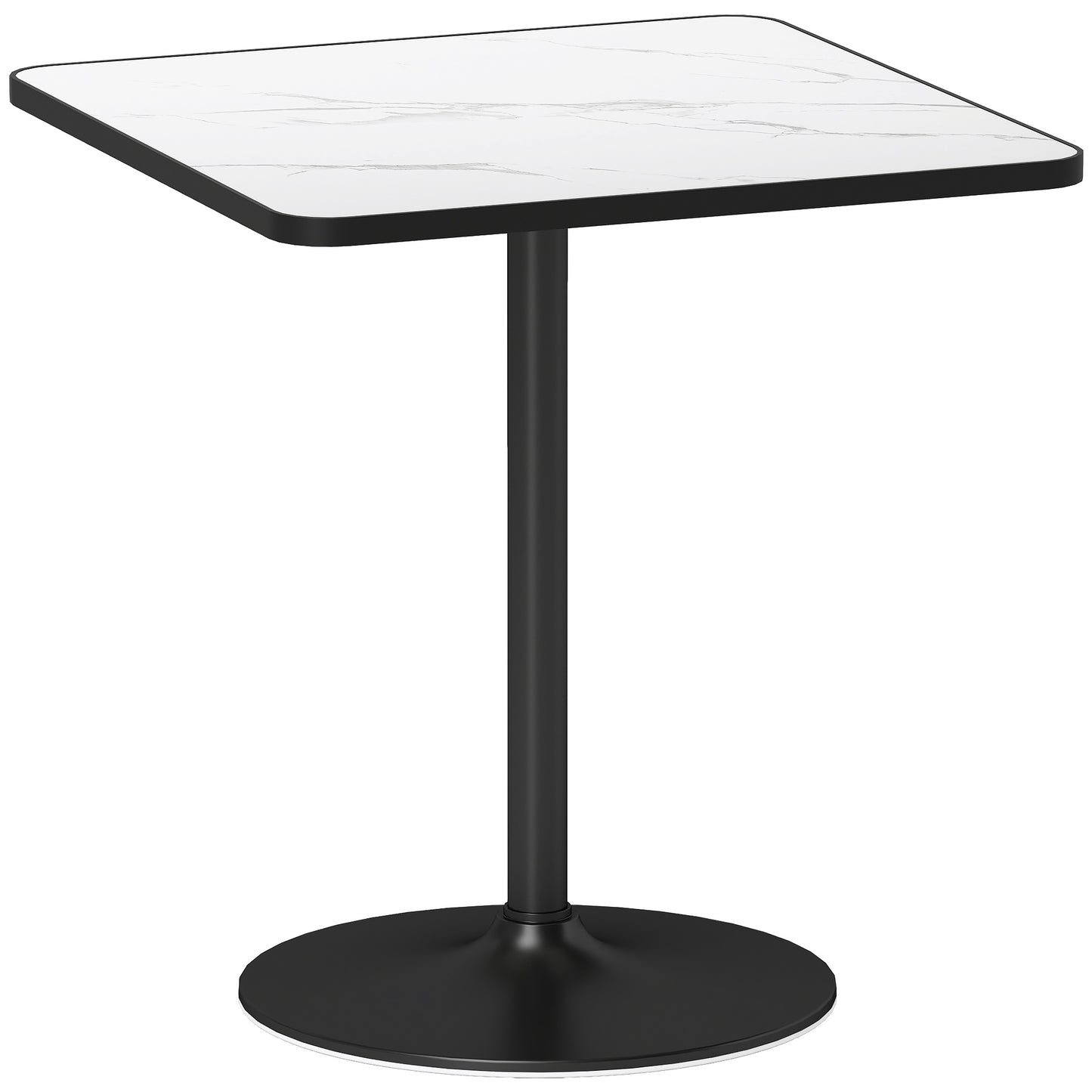 Dining Table for 4, White Marble Top, Metal Base
