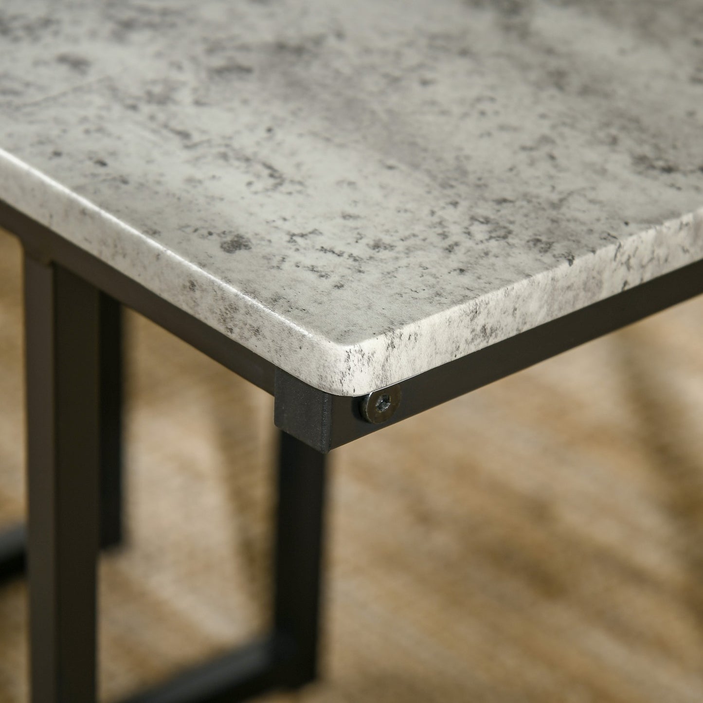 Kitchen table set with 3 benches for 4 - Grey