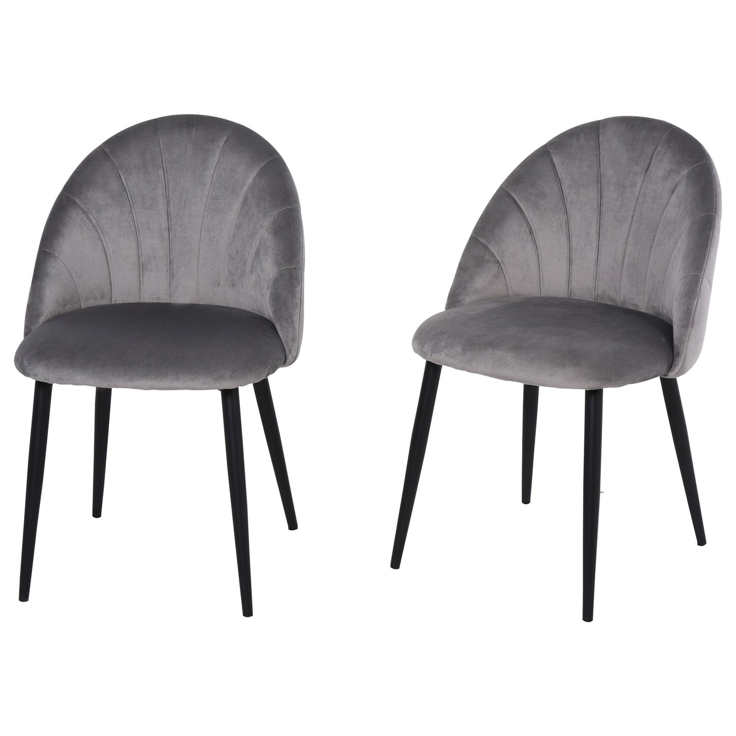 Velvet dining room chairs Set of 2, Skandi Design, Grey
