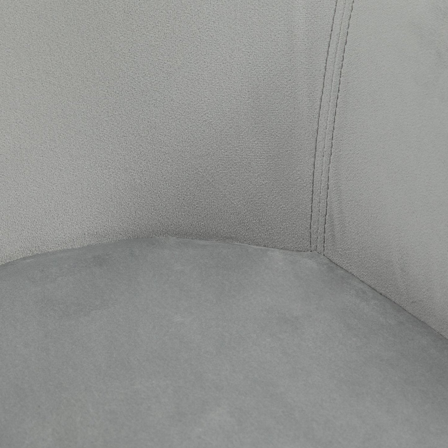Set of 2 dining chairs in gray velvet with armrests