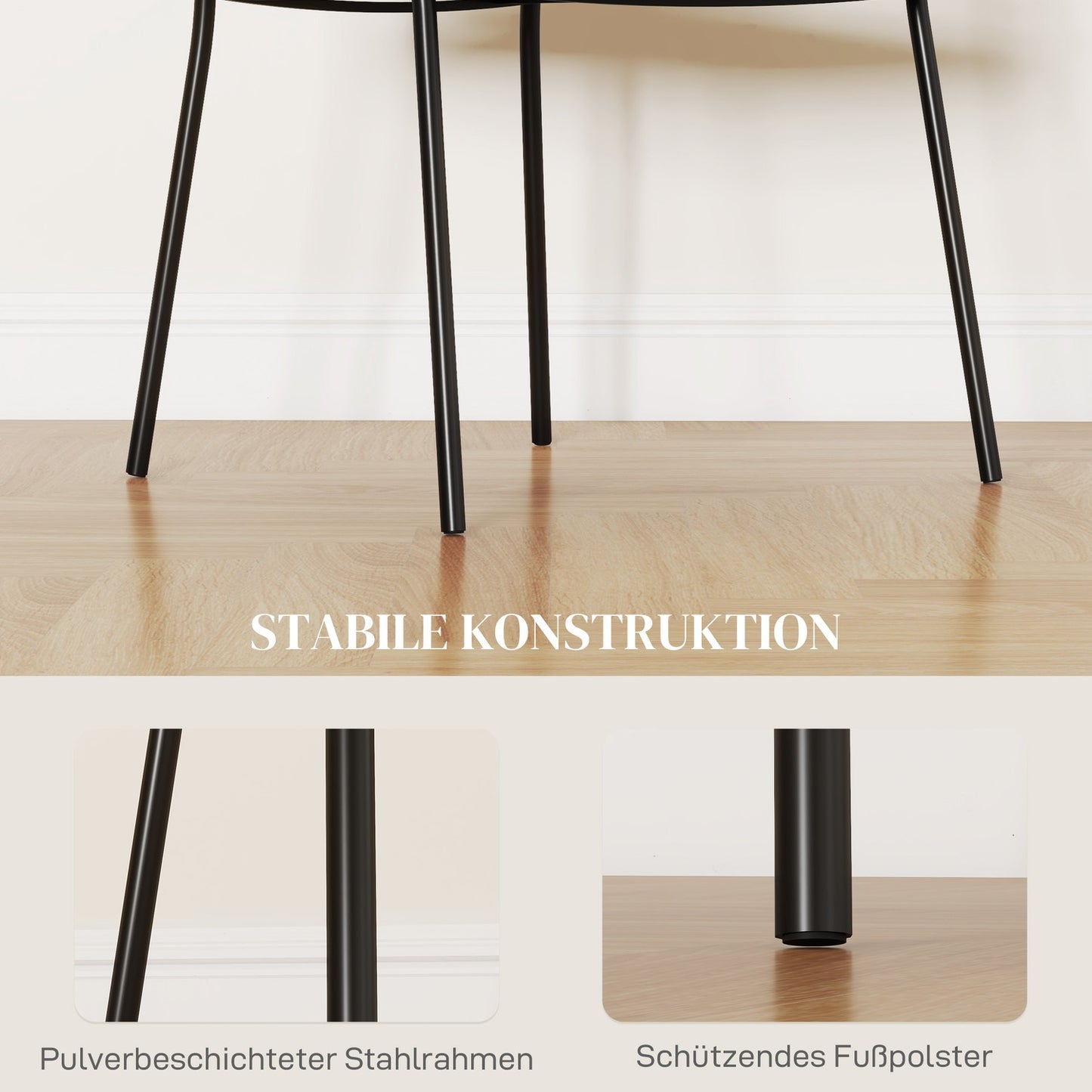 Set of dining room chairs, velvet look, grey, steel legs