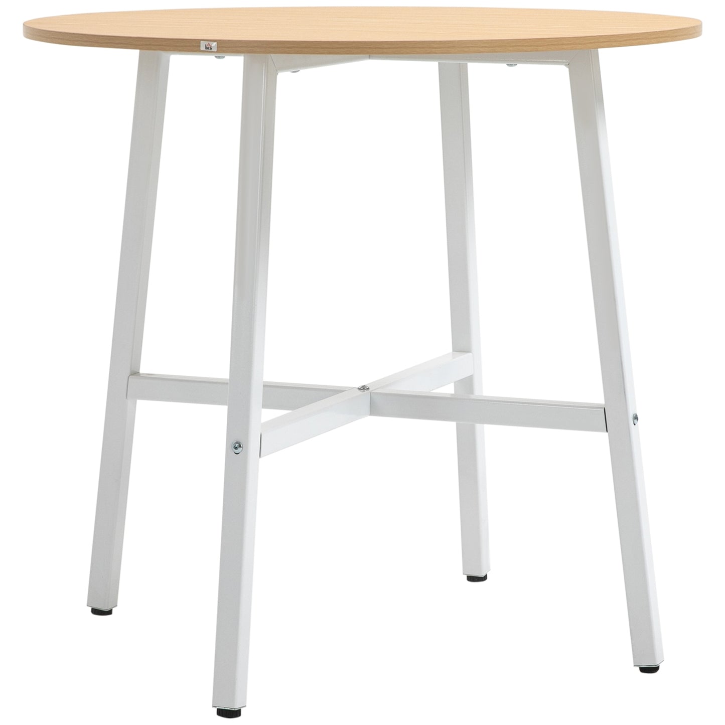Modern dining table in steel and wood for 4, 80x80x76 cm
