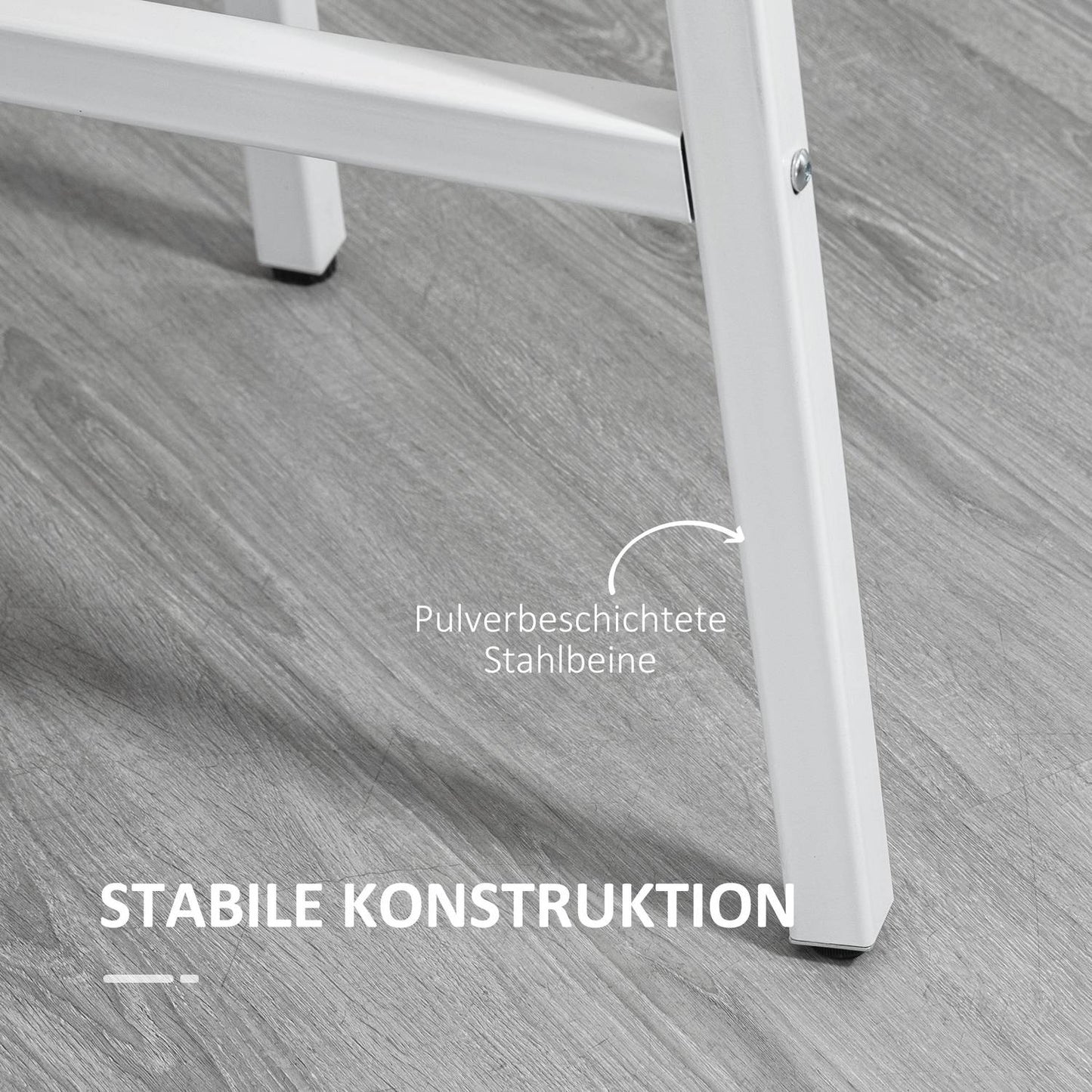 Modern dining table in steel and wood for 4, 80x80x76 cm