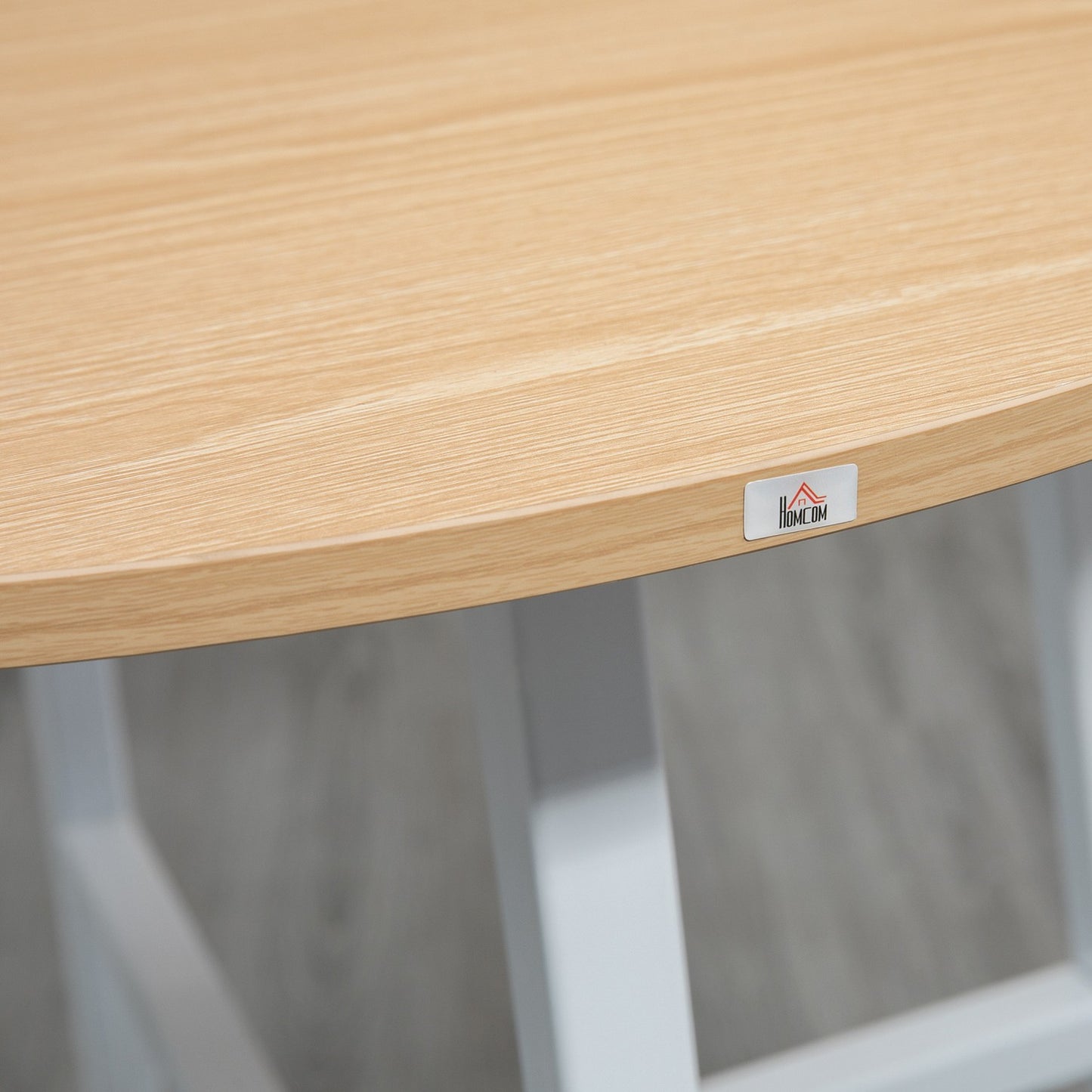Modern dining table in steel and wood for 4, 80x80x76 cm