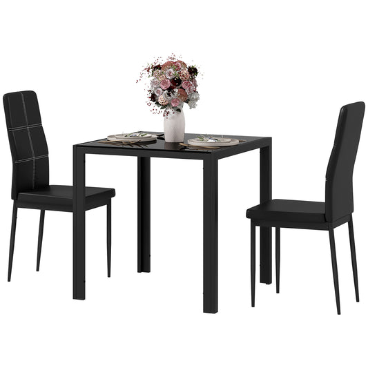 Dining set dining table with 4 chairs space-saving dining room group seating group black