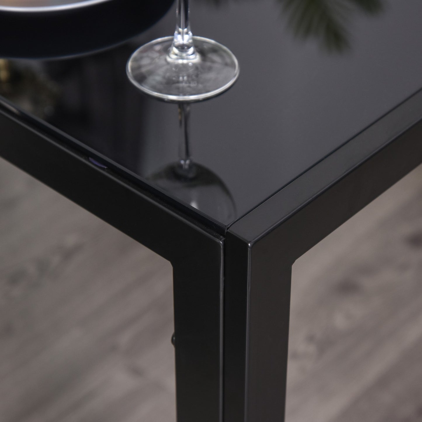 Dining set dining table with 4 chairs space-saving dining room group seating group black