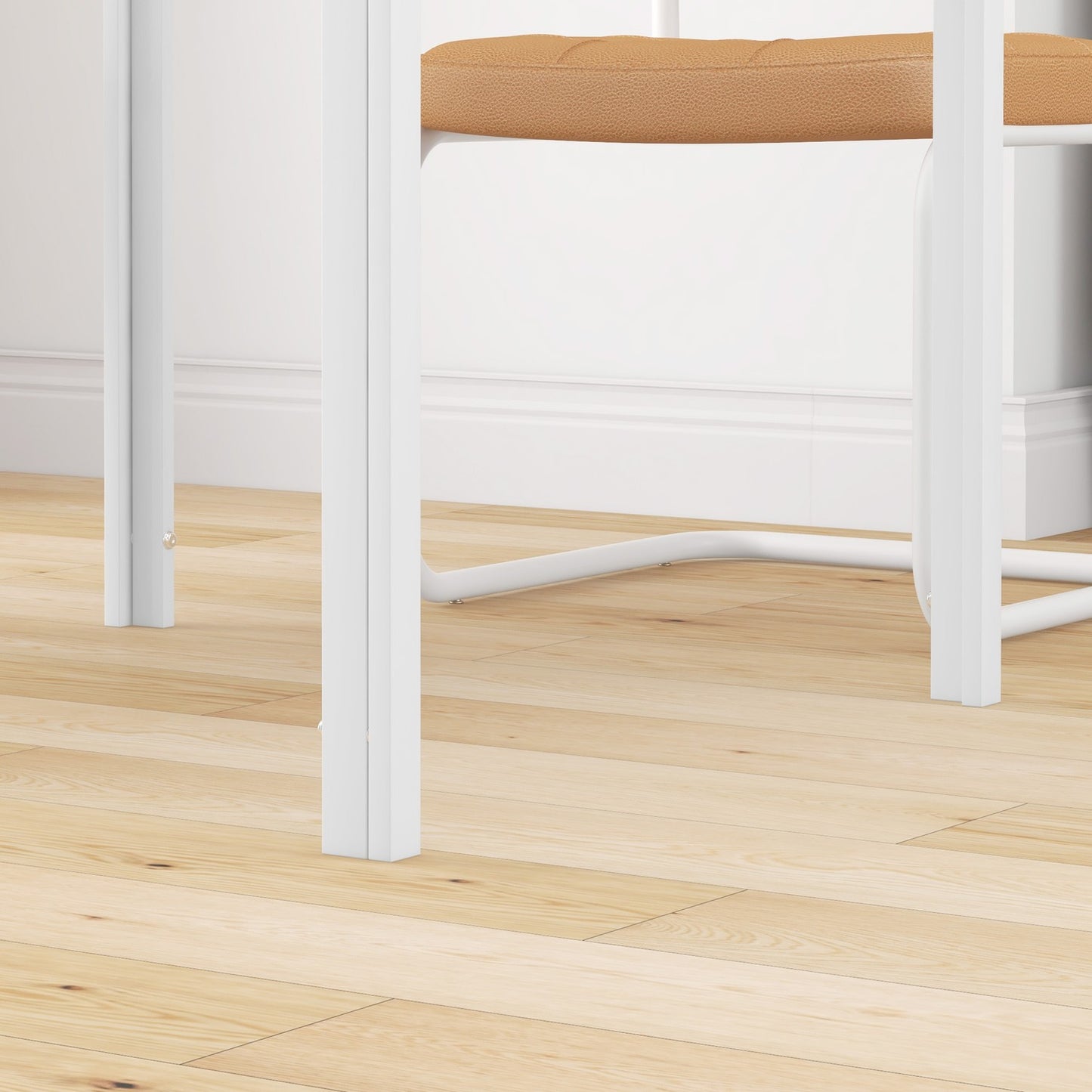 Square glass dining table for 4 - 75x75 cm, White