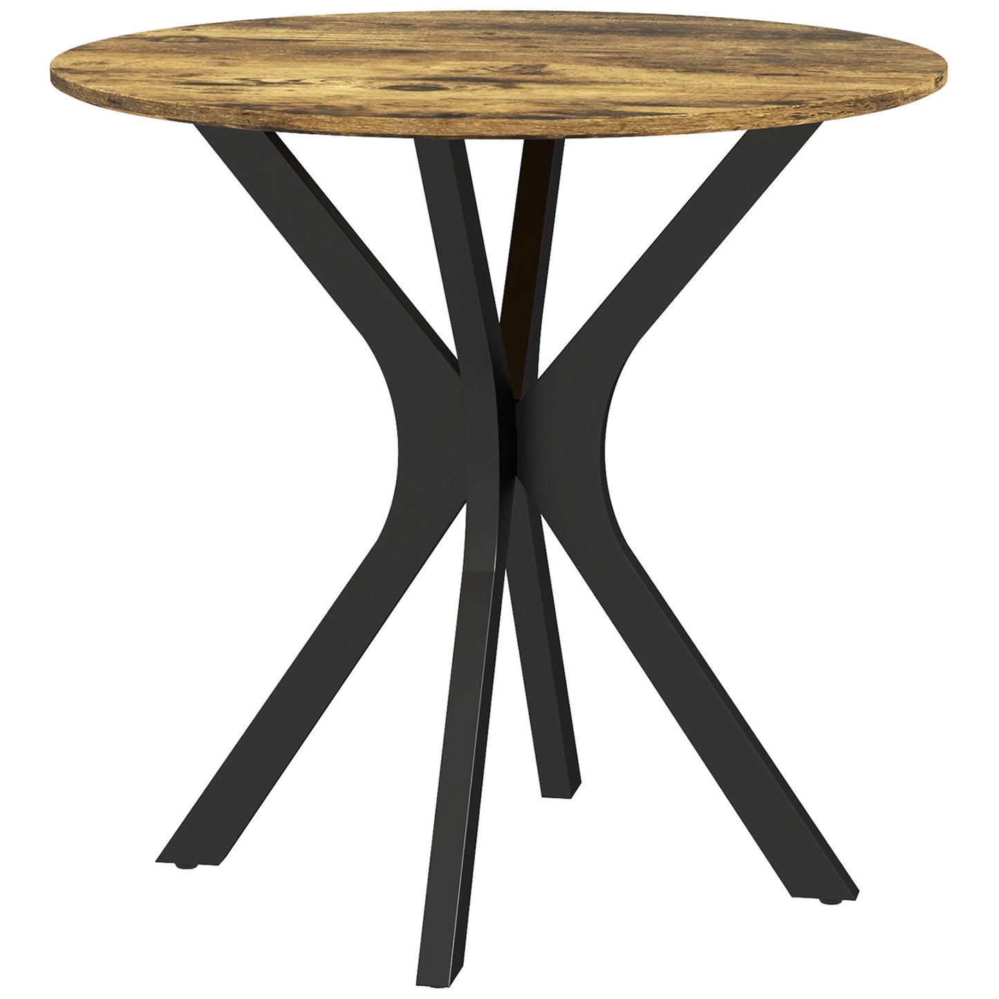 Round dining table, Modern Rustic Brown, Steel frame, Ø78 x 75 cm