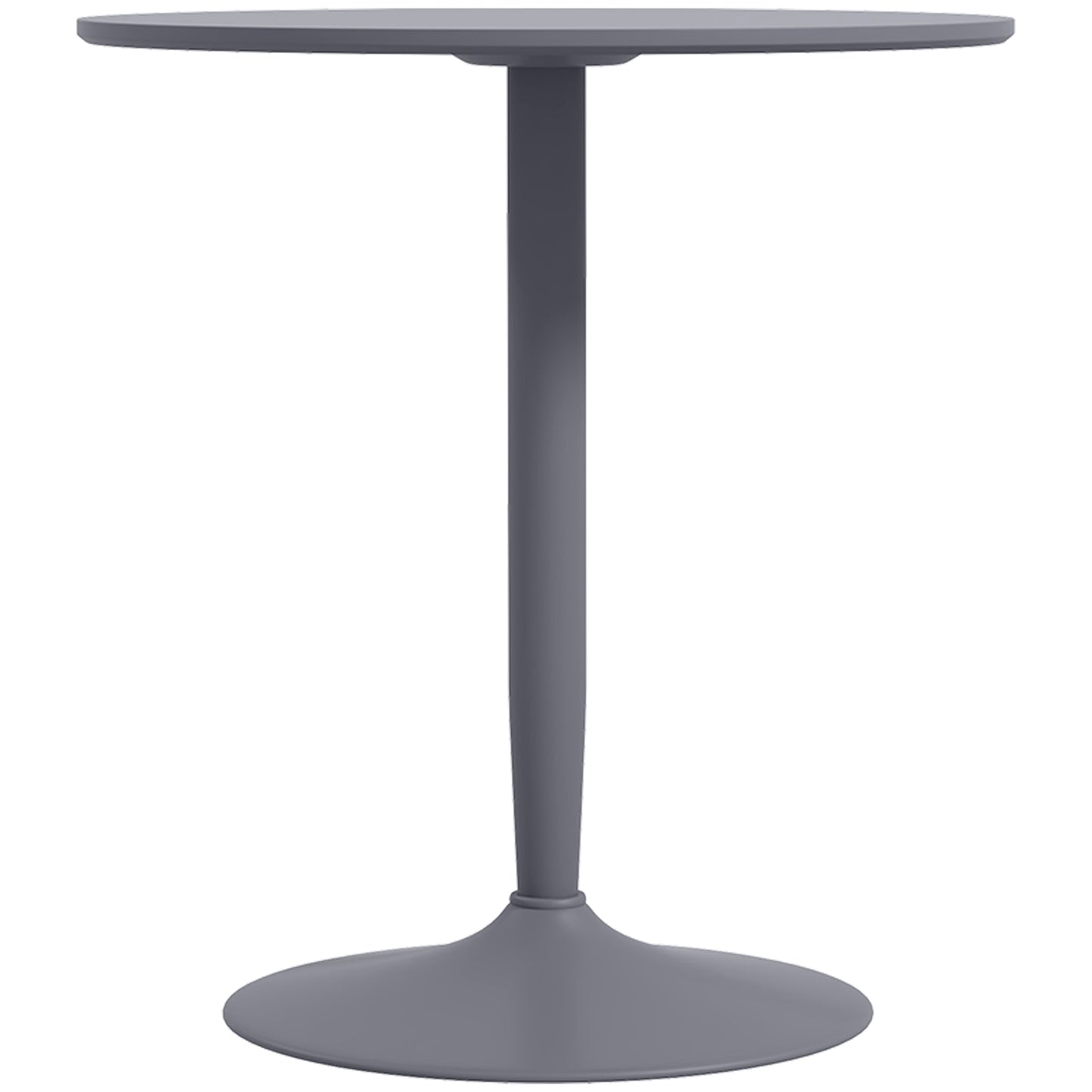 Round gray dining table for 2 - modern steel legs