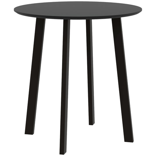 Round dining table - Modern black with slanted legs, 72cm