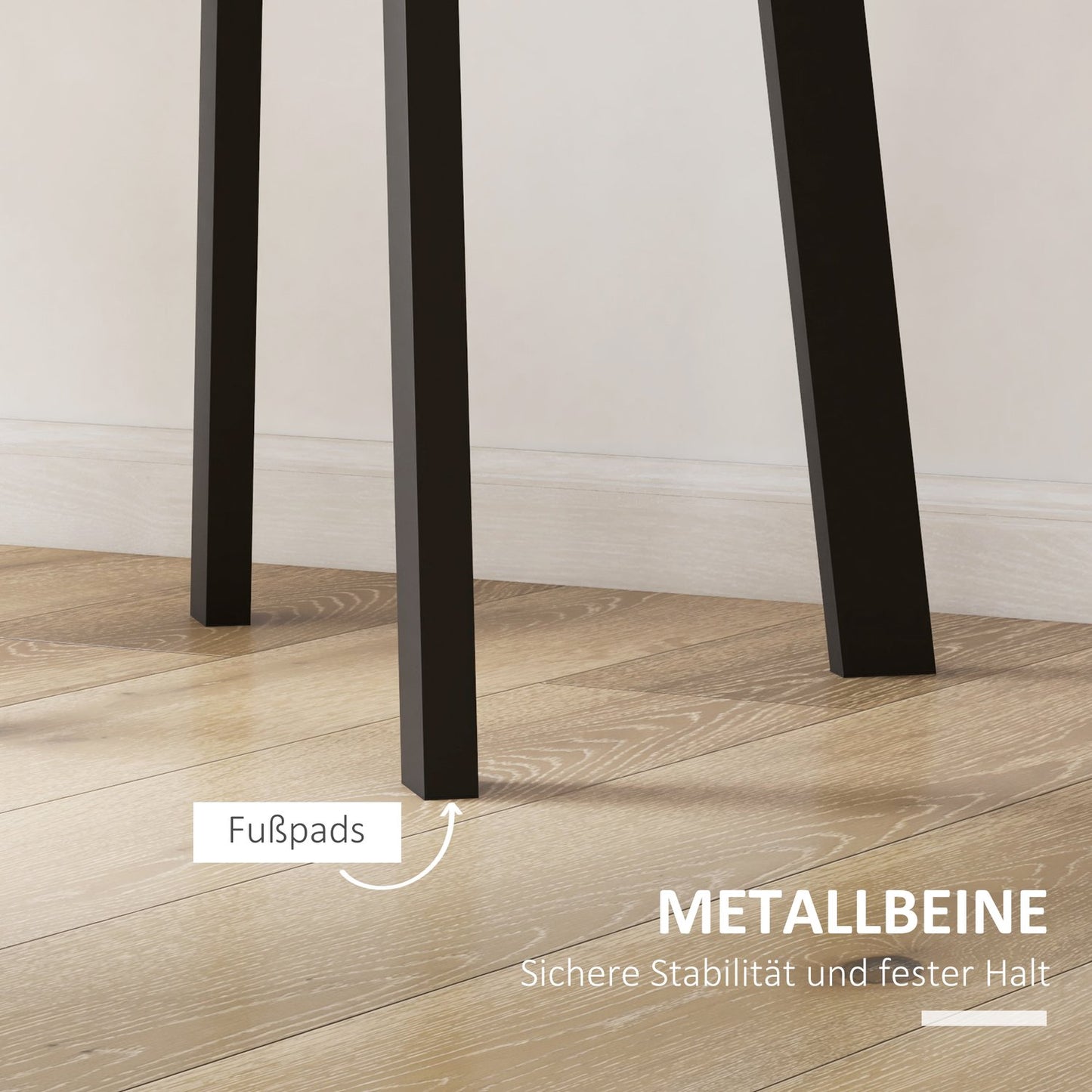 Round dining table - Modern black with slanted legs, 72cm