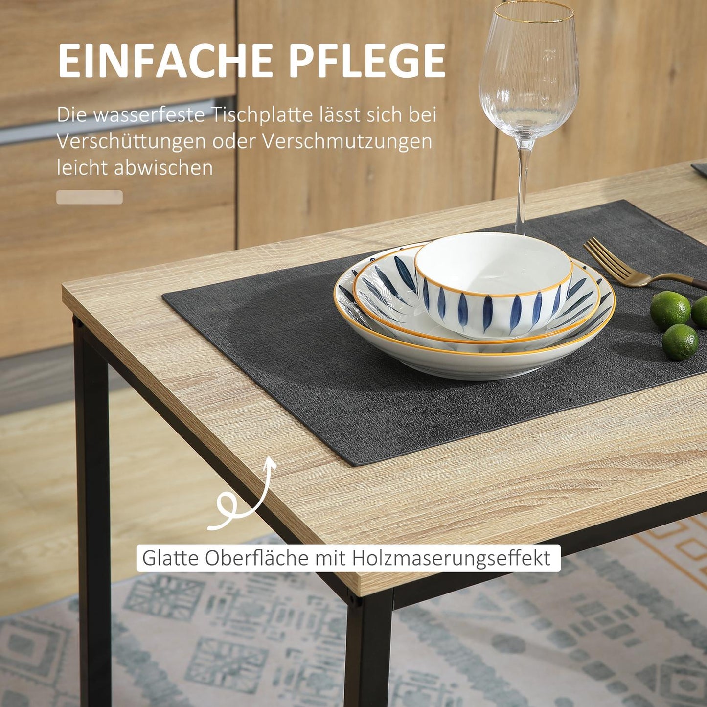 Oak Dining table set - 2 chairs, small space solution