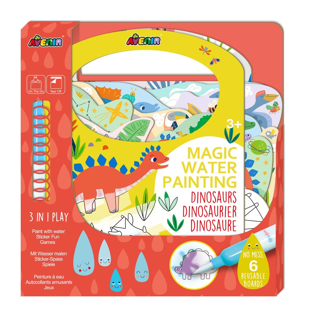Dinosaur Magic Water Painting Set for Kids, Reusable Art Activity