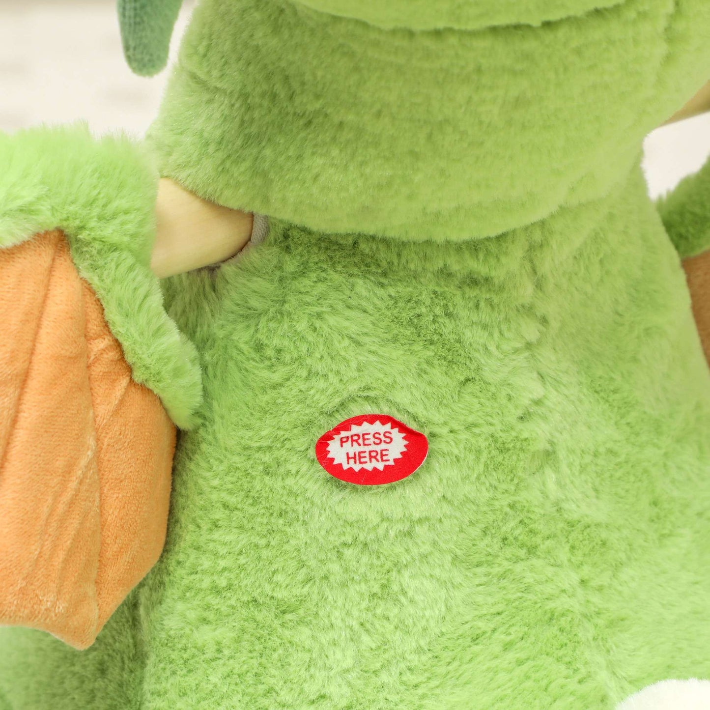 Dinosaur Rocker with Sounds, Soft Filling, Wood Frame, Green