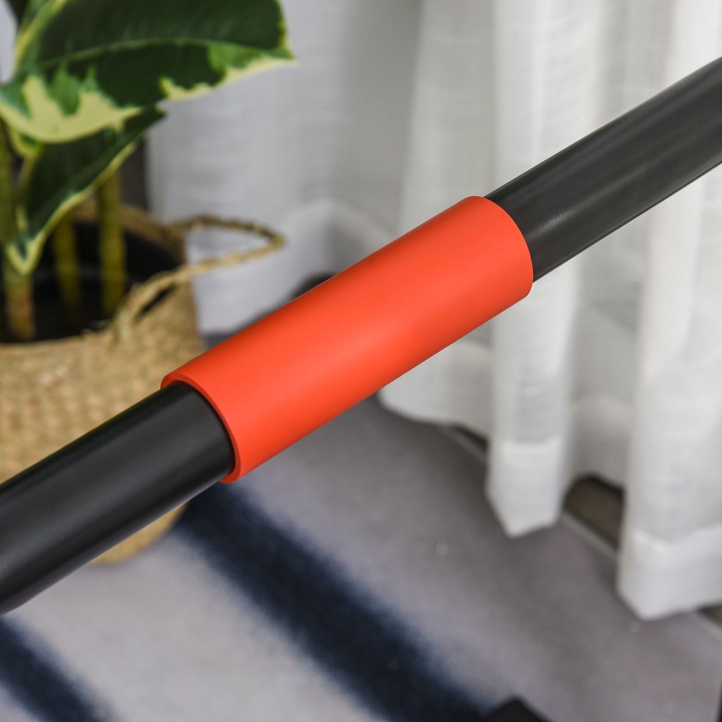 Adjustable black steel bar, push-up station 94/102x62x73 cm