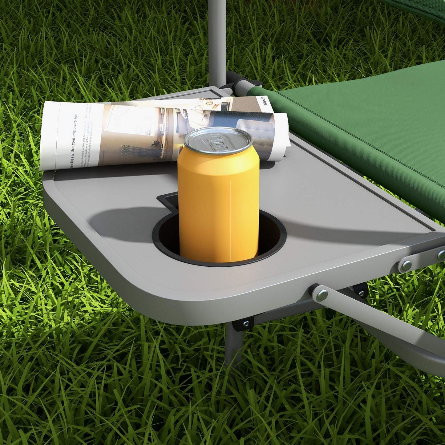 Folding Director's Chair - Green Oxford with side table