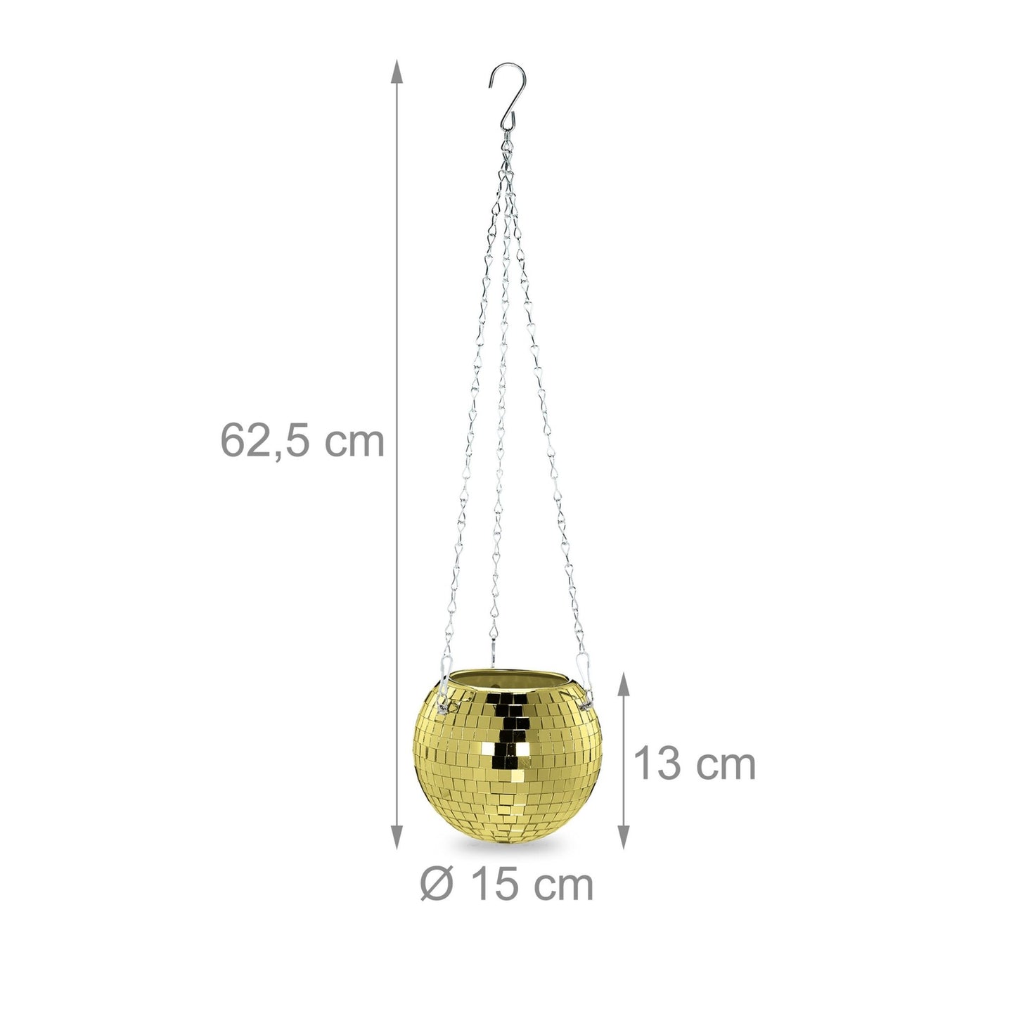 Disco Ball Hanging Planter – Mirrored Light Effect Pot