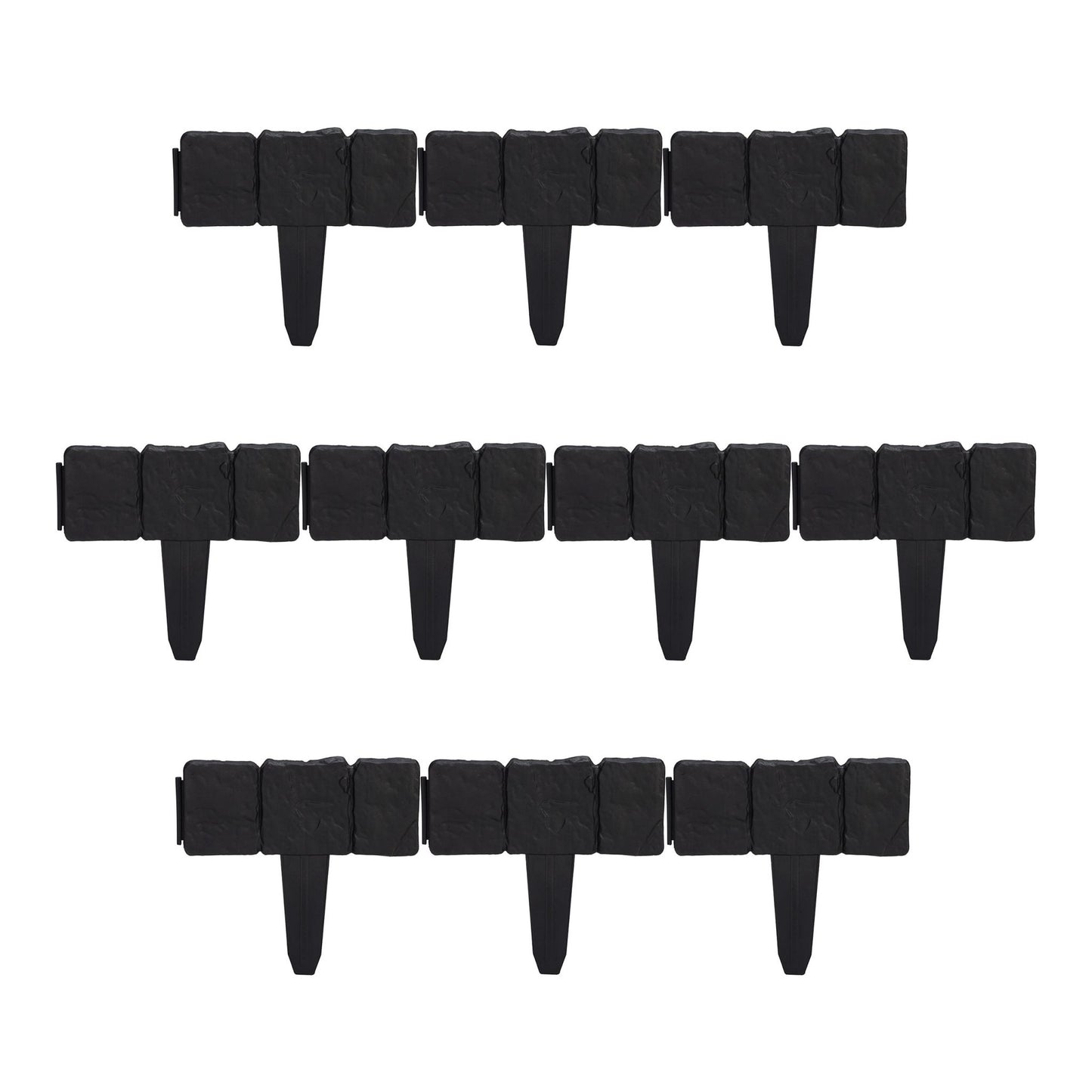 Discount edge stone-look set of 10 black