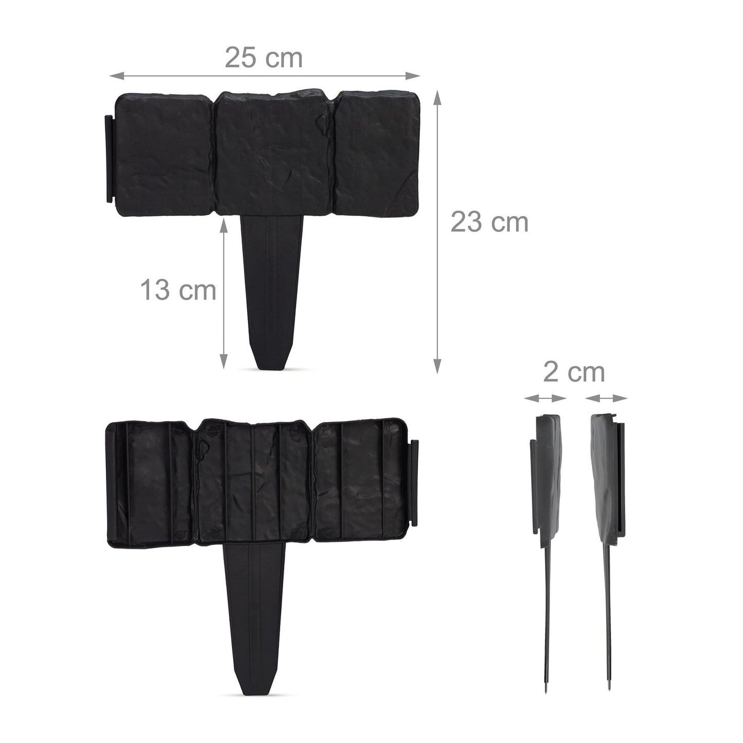 Discount edge stone-look set of 10 black