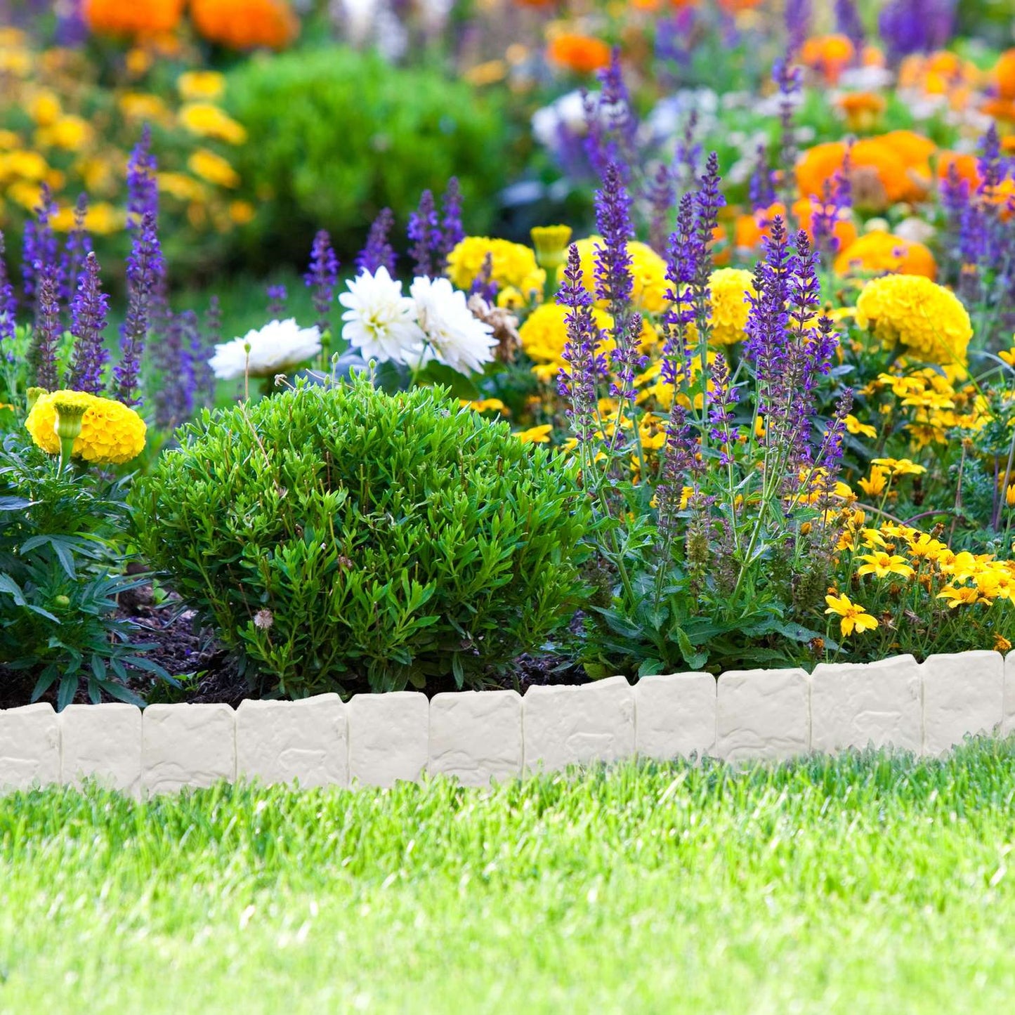 Discount edge stone-look set of 10 white