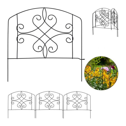 Discount fence 4 panels black