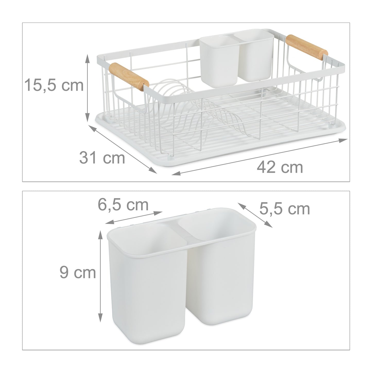 Dish drain with drip tray