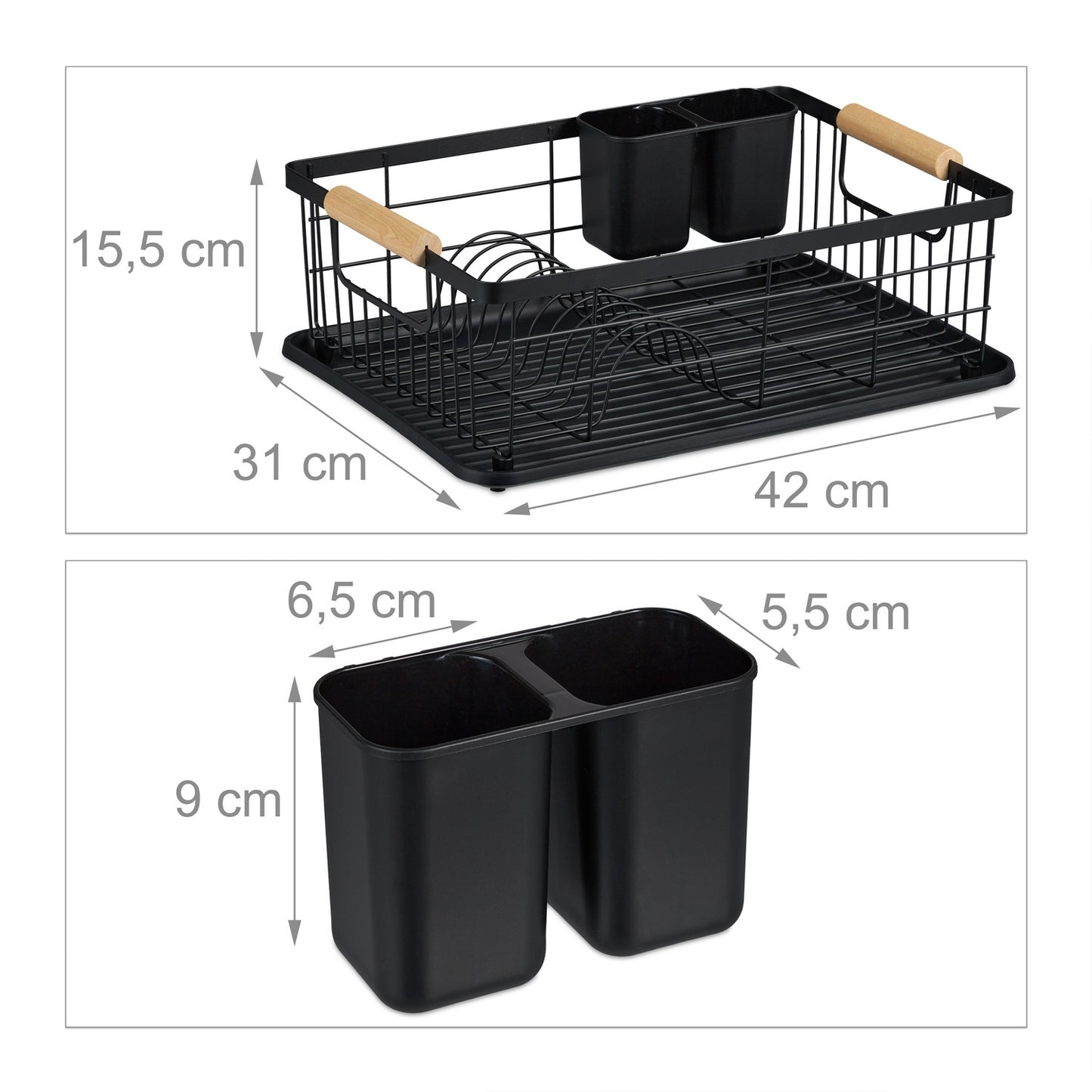 Dish drain with drip tray