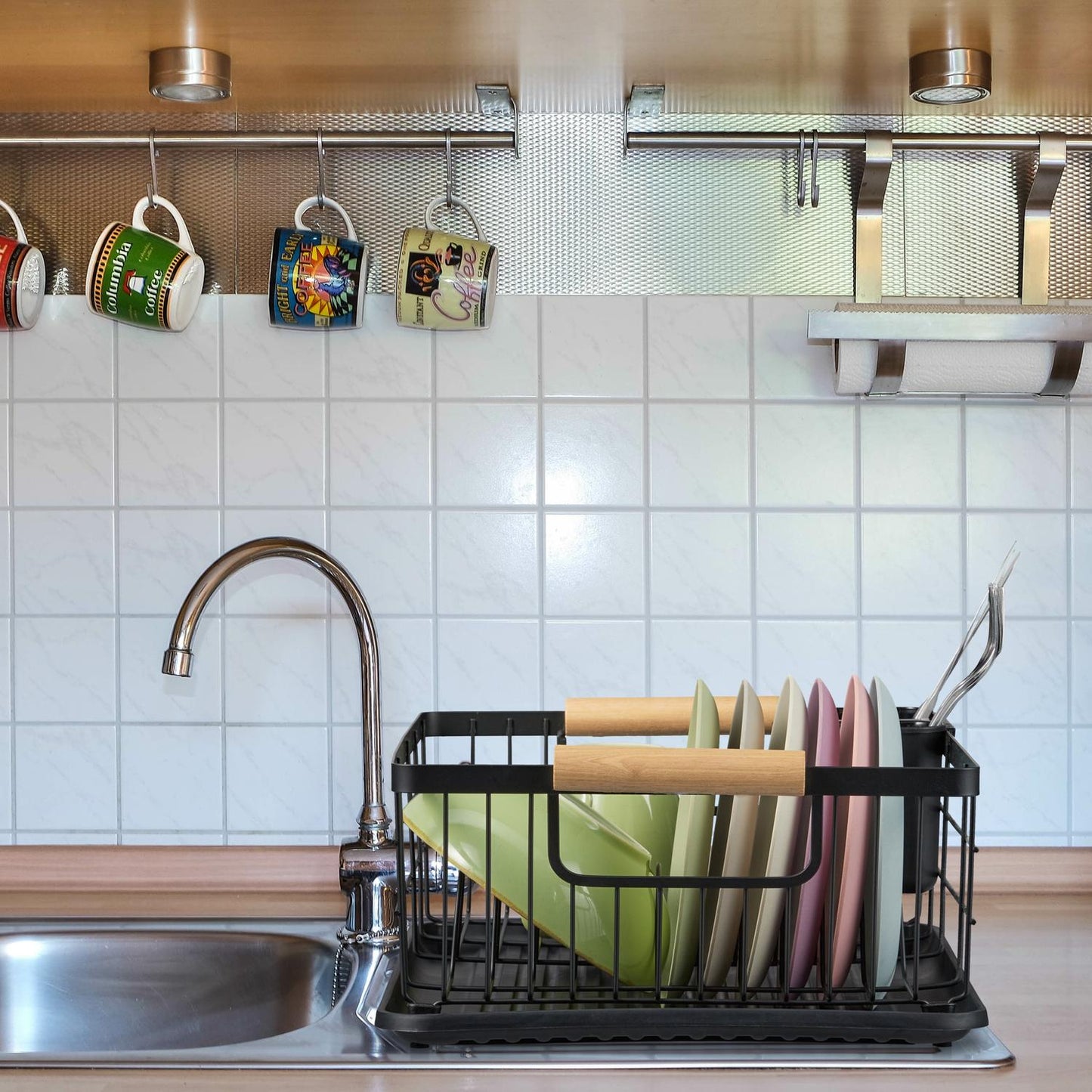 Dish drain with drip tray