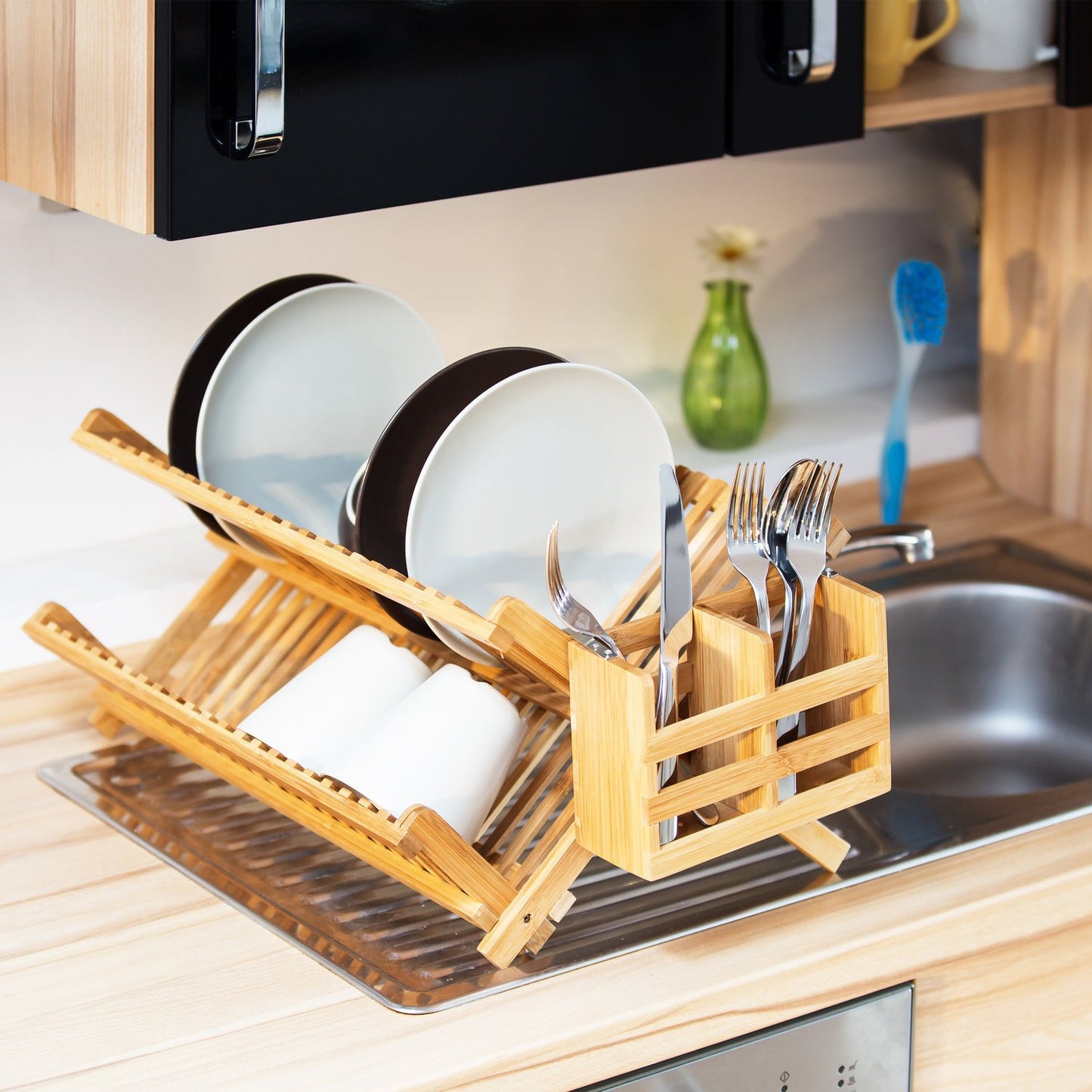Dish rack CROSS with cutlery basket