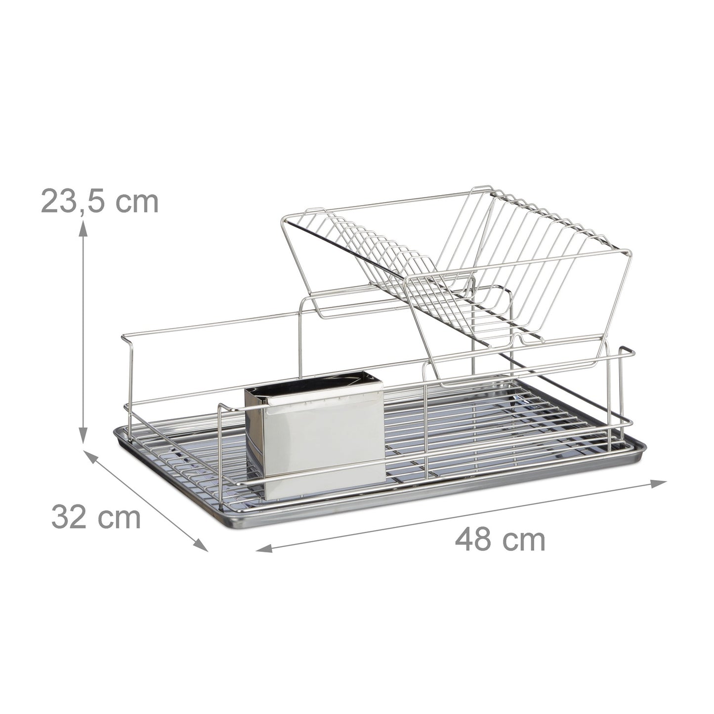 Dish rack with cutlery basket