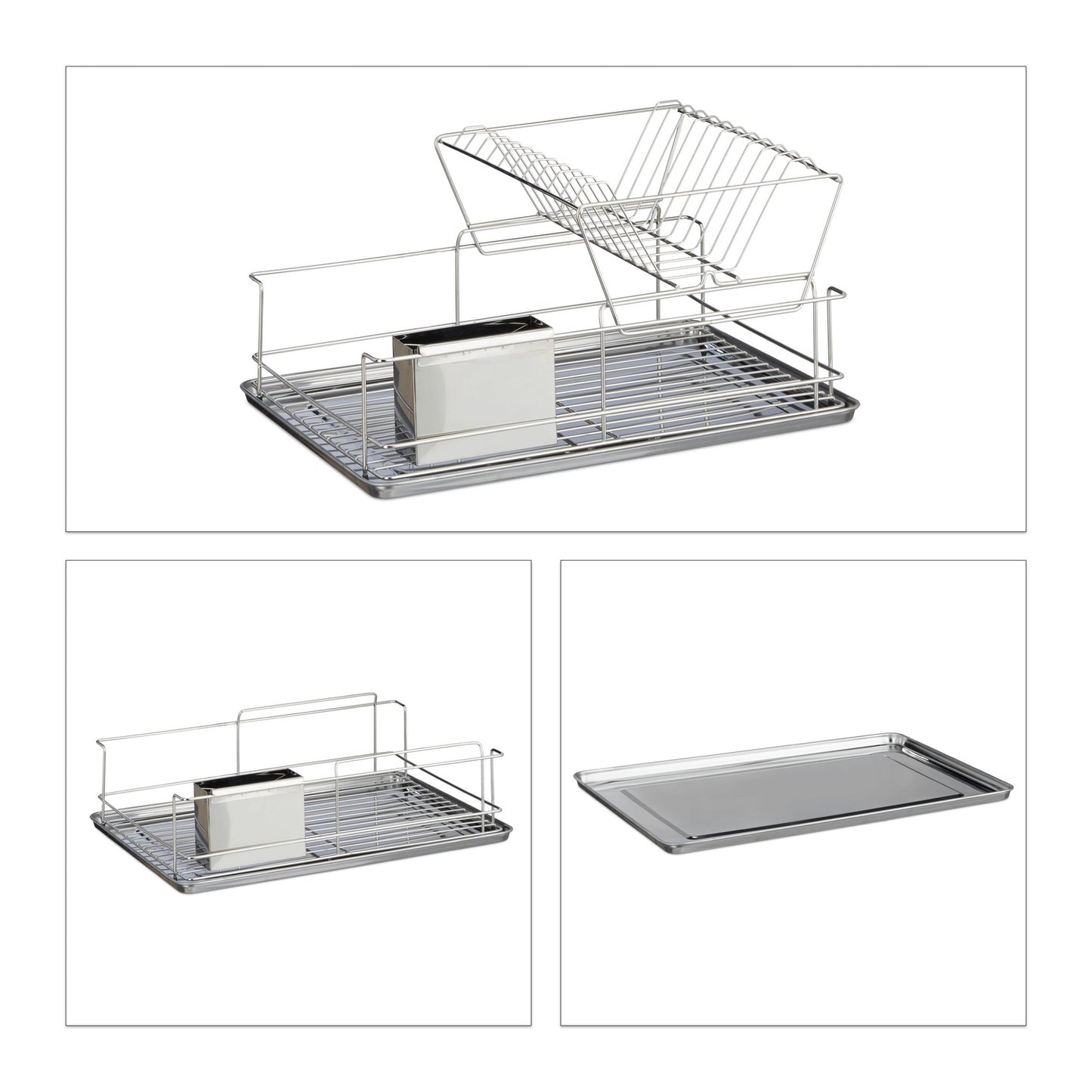 Dish rack with cutlery basket