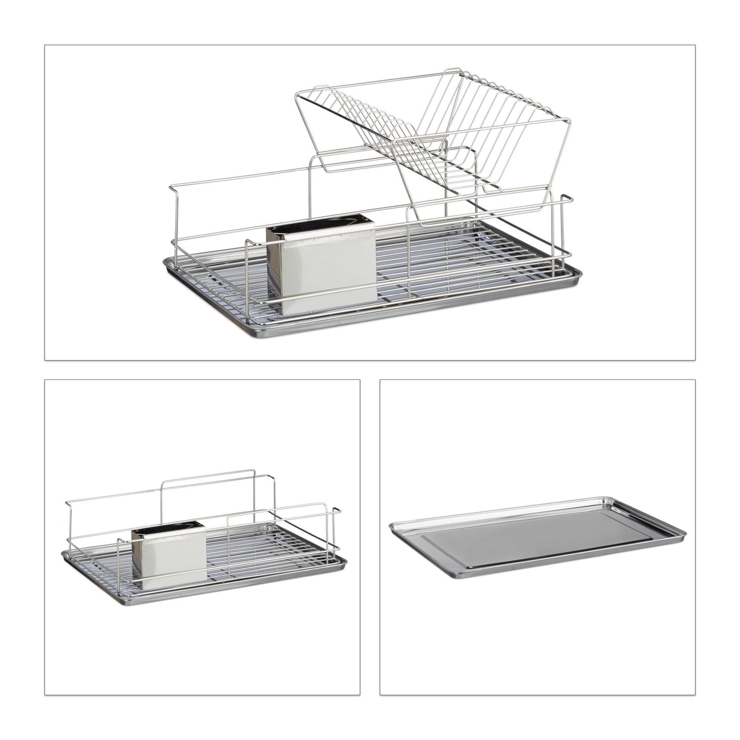 Dish rack with cutlery basket